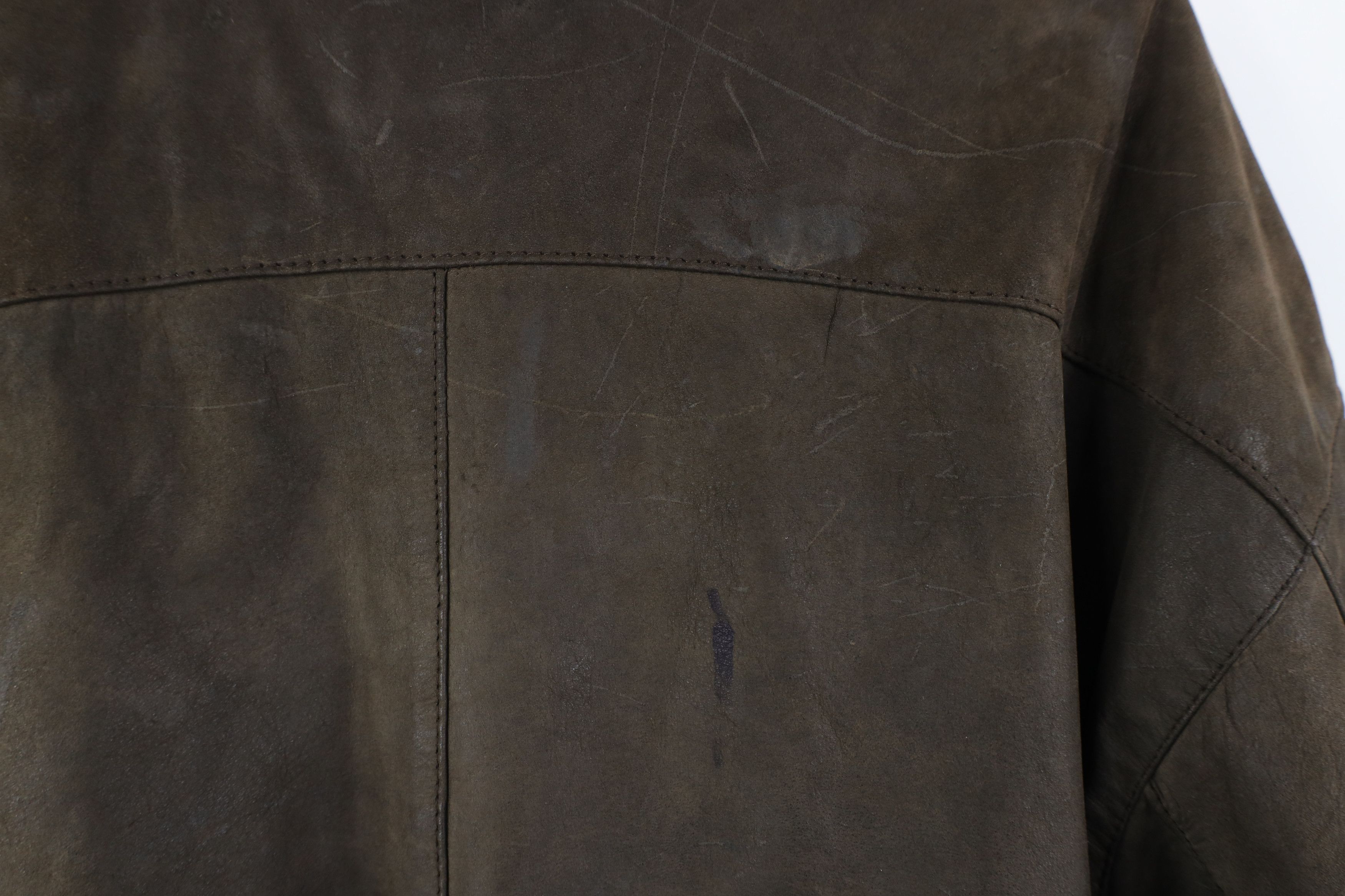 Vintage Vintage 90s Streetwear Leather Flight Bomber Jacket Brown Size US XL / EU 56 / 4 - 14 Thumbnail