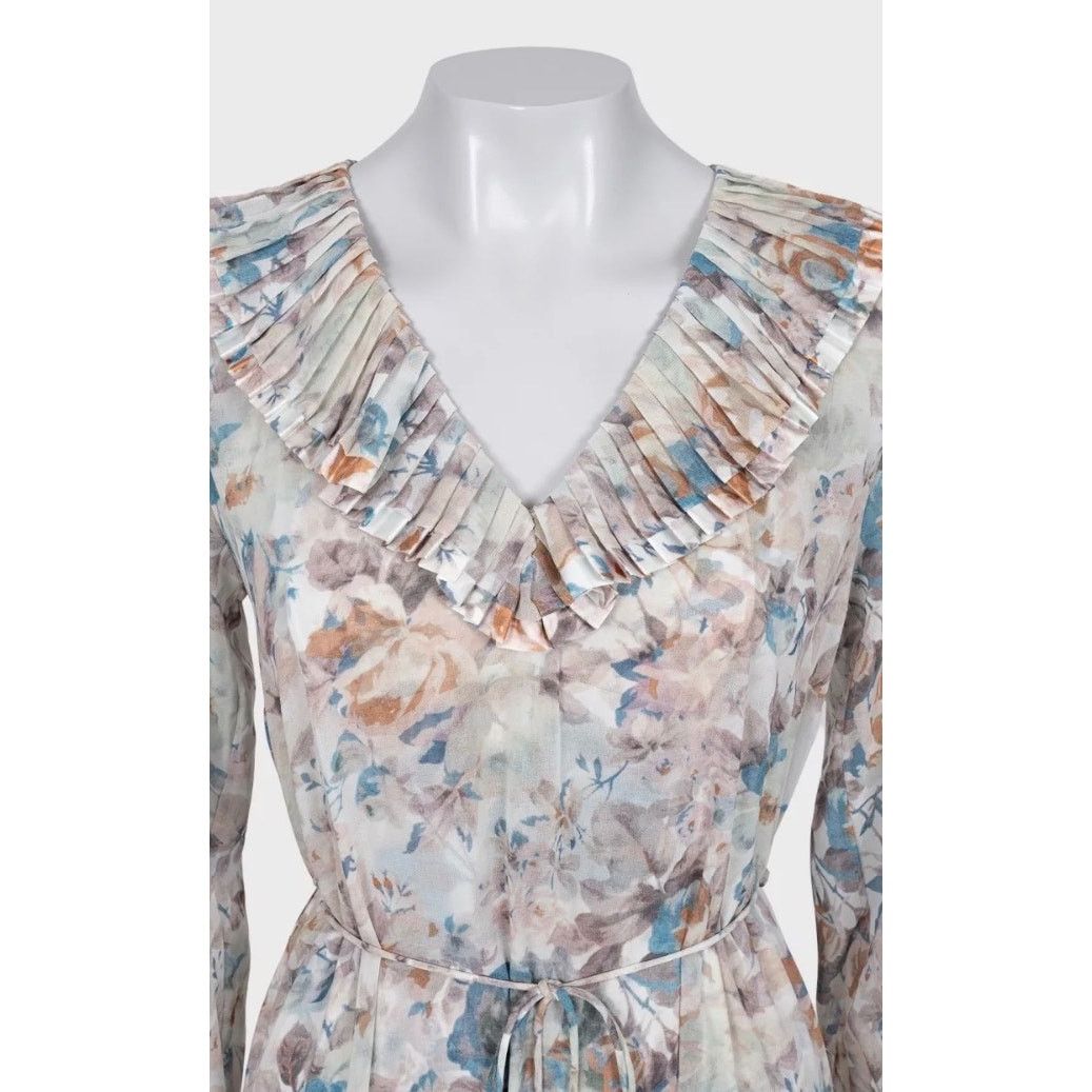 Zimmermann Zimmermann Floral Sheer Pleated DressSz. 2/M Size M / US 6-8 / IT 42-44 - 4 Thumbnail