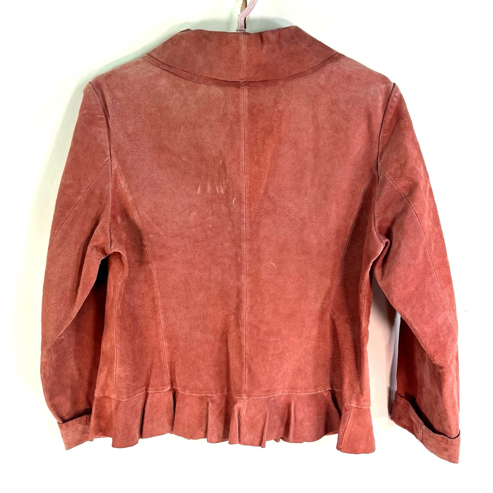 Vintage VINTAGE Monterey Bay Clothing Company Women's Jacket Short Leather Dusty Rose 90s Fall Winter Spring Size L / US 10 / IT 46 - 7 Thumbnail