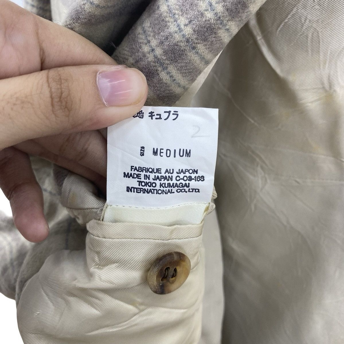 Tokio Kumagai Vintage TOKKO KUMAGAI Plaid Double Breasted Blend Blazer Size S / US 4 / IT 40 - 12 Thumbnail