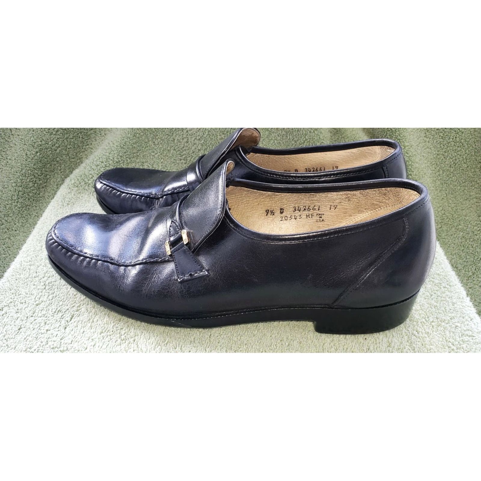 Florsheim Florsheim Loafers Comfortech Size 9.5D Black Gold Buckle Apron Toe Dress Leather Men Womens? Size US 10 / EU 43 - 6 Thumbnail