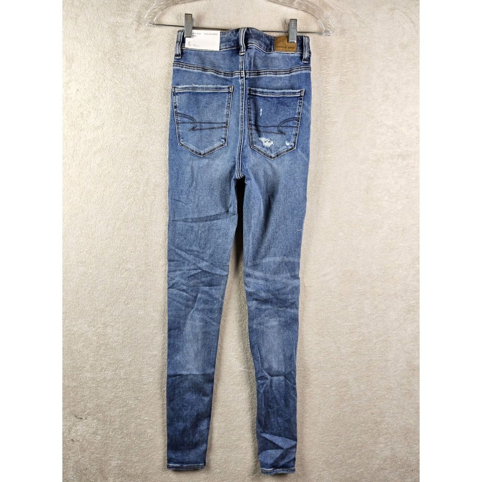 American Eagle Outfitters American Eagle Outfitters Women's Highest Rise Denim Jegging Size 2/26 Long Slim Blue Jeans 31in Inseam Regular Rise High Size 26" / US 2 / IT 38 - 5 Thumbnail
