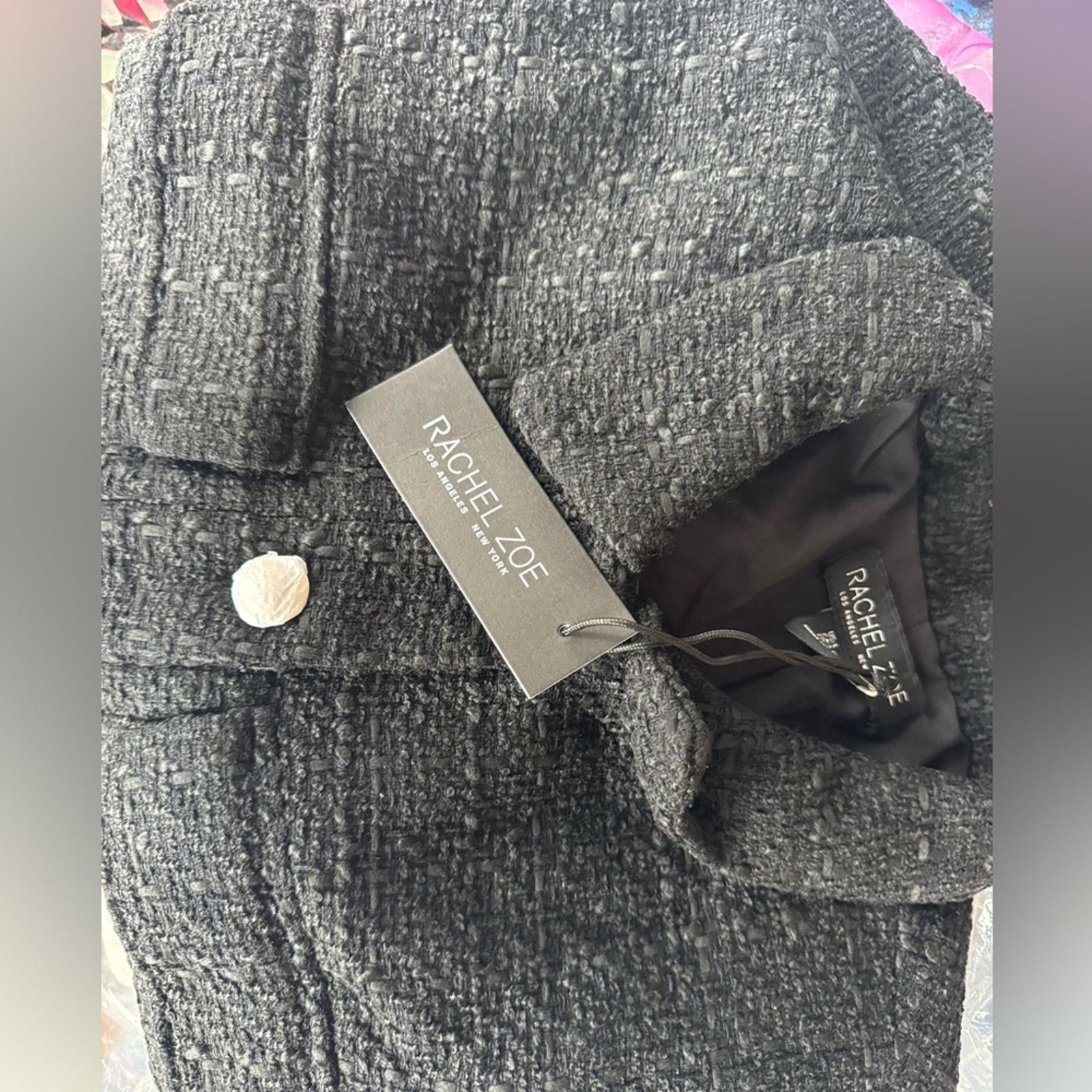 Rachel Zoe 🎉LAST‎ PIECE🎉 RACHEL ZOE Solid Boucle Crop Jacket Size L / US 10 / IT 46 - 5 Thumbnail