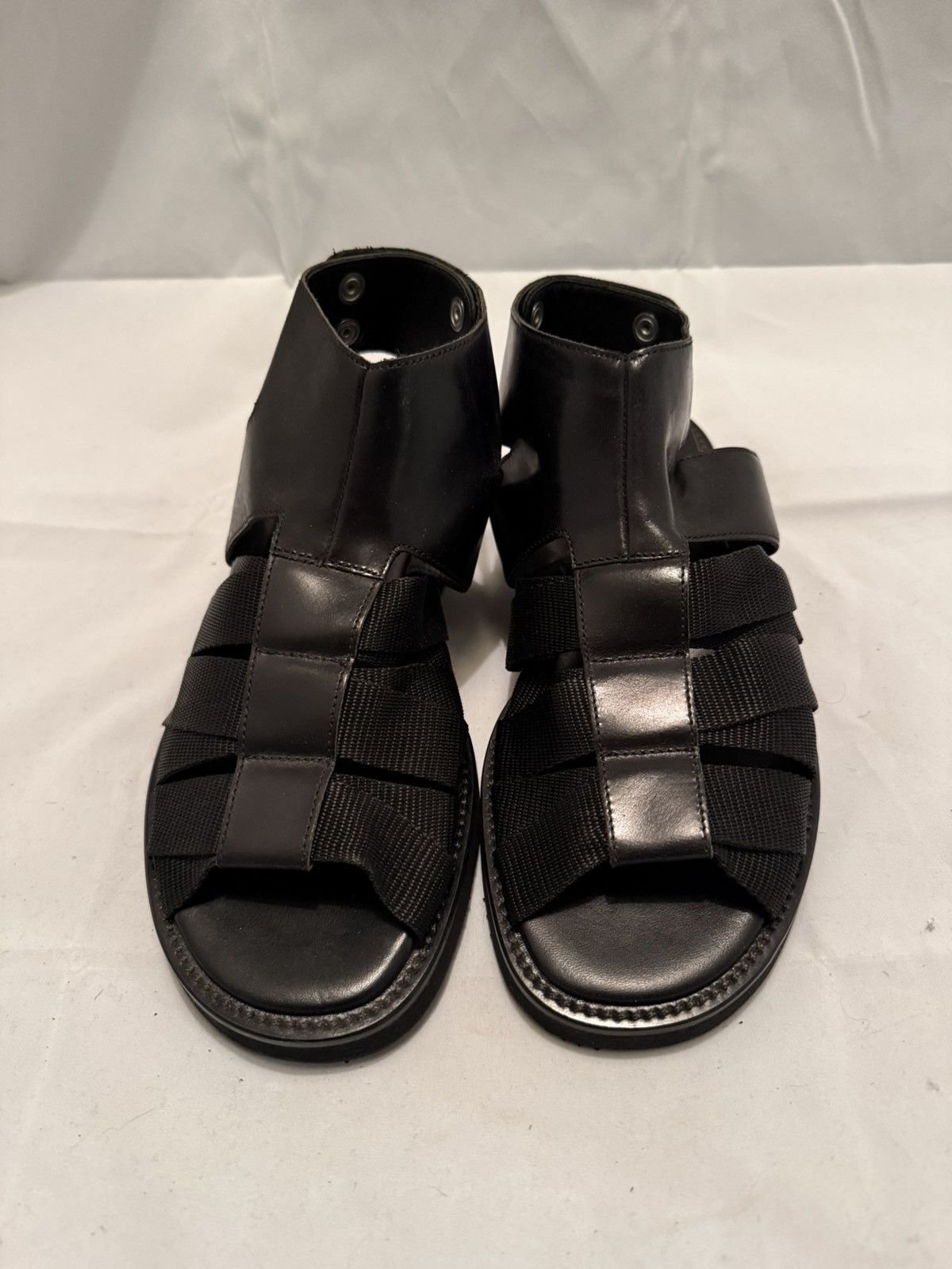 Kris Van Assche Kris Van Assche black leather and nylon strap sandals- Sz9 Size US 9 / EU 42 - 3 Thumbnail