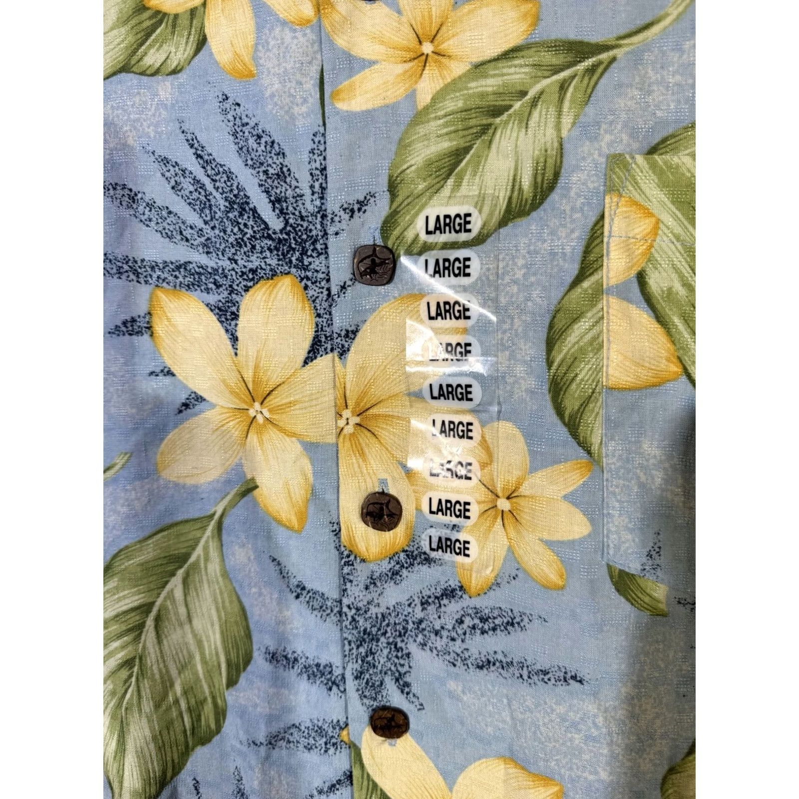 Vintage Bermuda Bay Shirt Large Blue Floral 100% Silk Short Sleeve Button-Up M183 Size US L / EU 52-54 / 3 - 7 Thumbnail