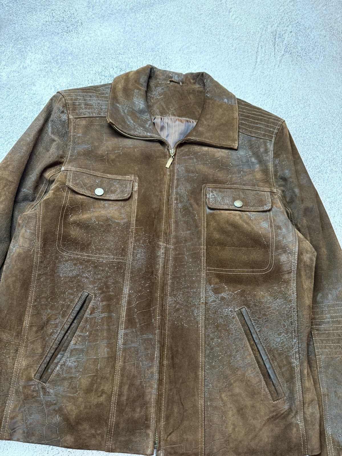 Leather Vintage Cowboy Avant Garde Y2K Brown Crazy Leather Jacket Size US L / EU 52-54 / 3 - 15 Thumbnail