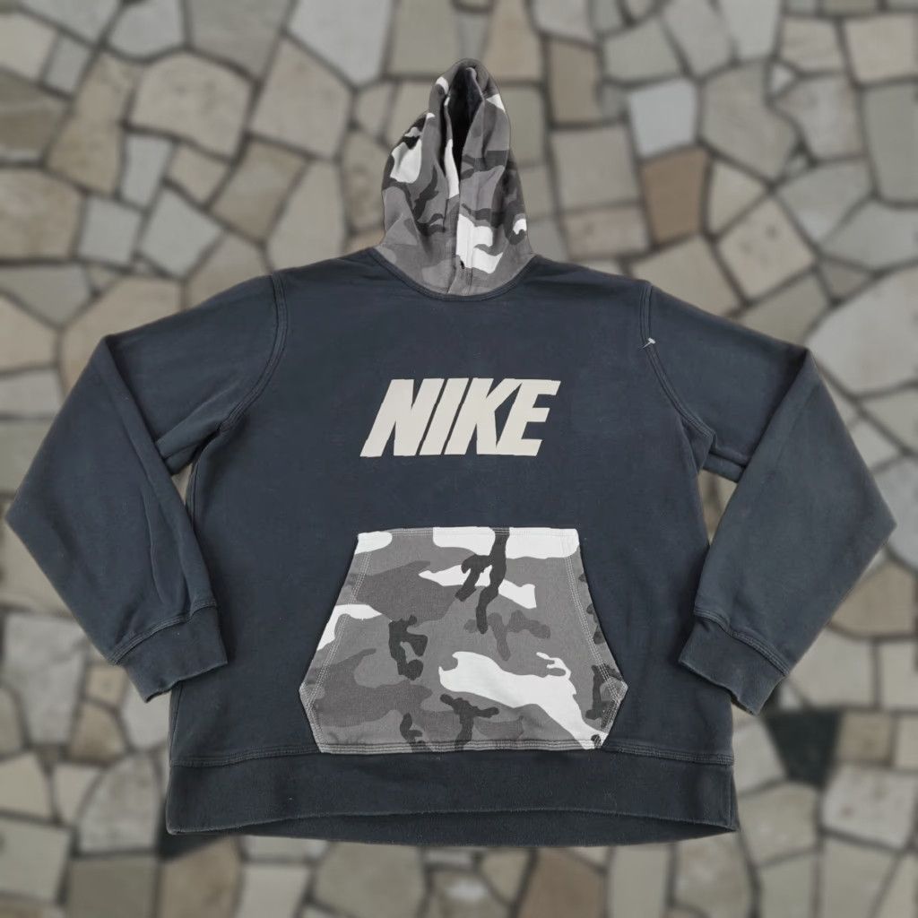 Nike Nike Hoodie Mens XL Black Gray Camo Camouflage Pullover Sweatshirt Warmup Gym Size US XL / EU 56 / 4 - 1 Thumbnail