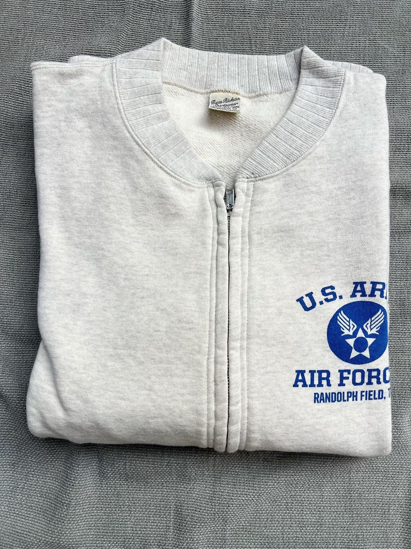 Buzz Rickson's Military Print Zip Hoodie Gray Size US XL / EU 56 / 4 - 1 Thumbnail