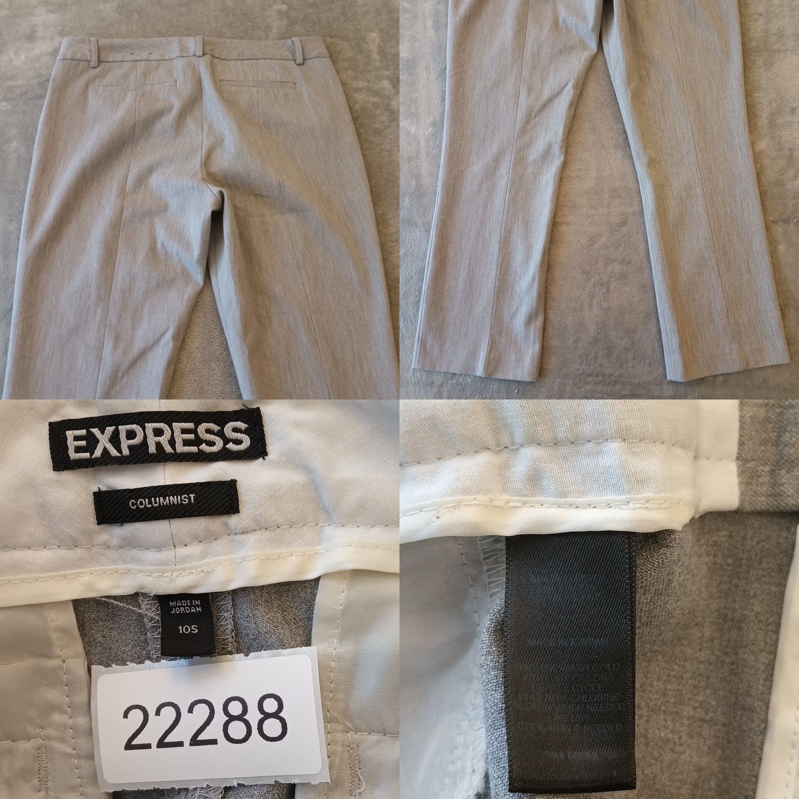 Express Express Columnist Dress Pants Womens Size 10 Gray Mid Rise 34x26.5 Pockets Straight Front Formal Dressy Facebook Size 32" / US 10 / IT 46 - 8 Thumbnail