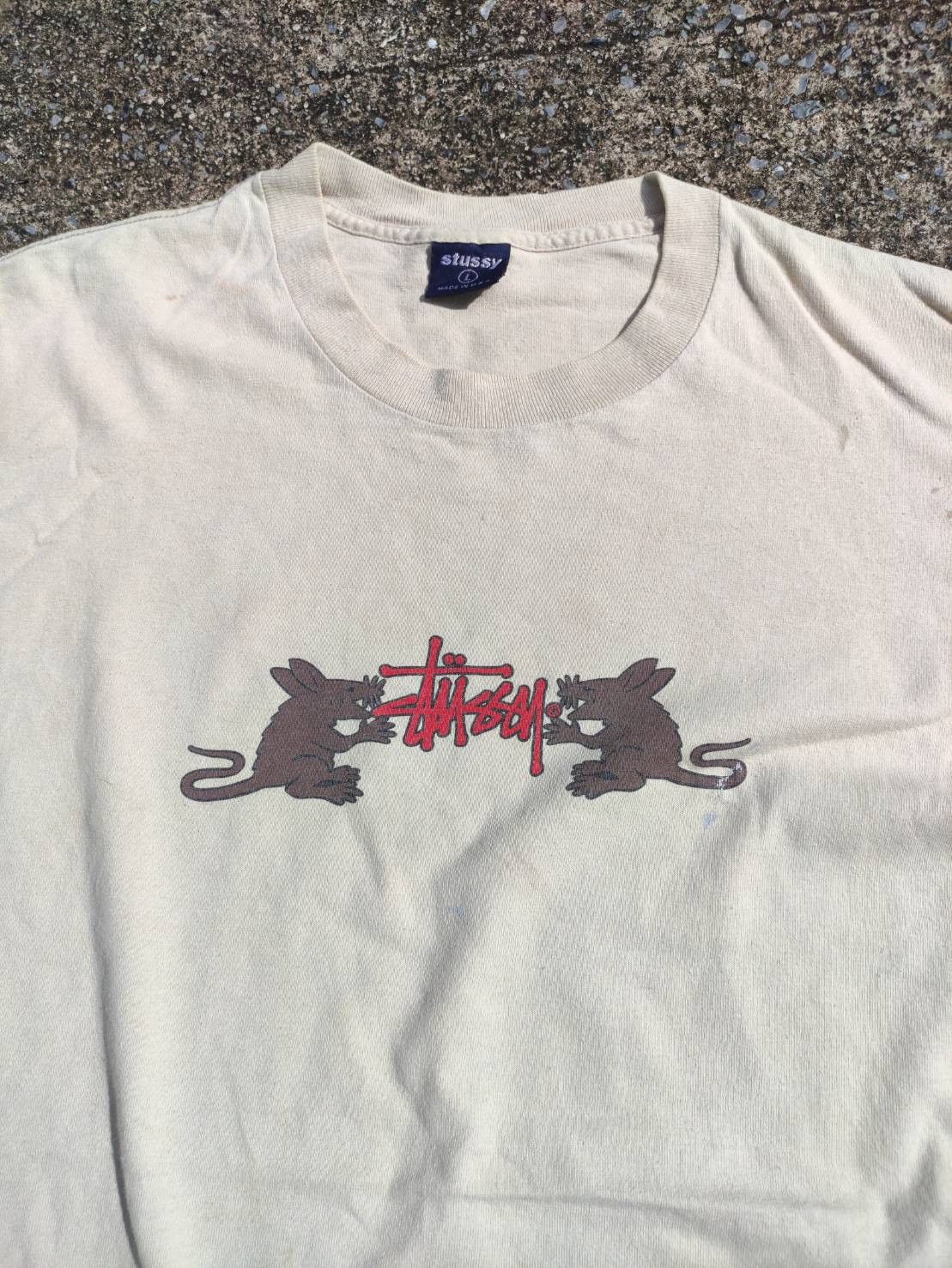 Stussy Vtg 90's Stussy " Rat Pack " Made in USA T-Shirt Size US L / EU 52-54 / 3 - 1 Thumbnail