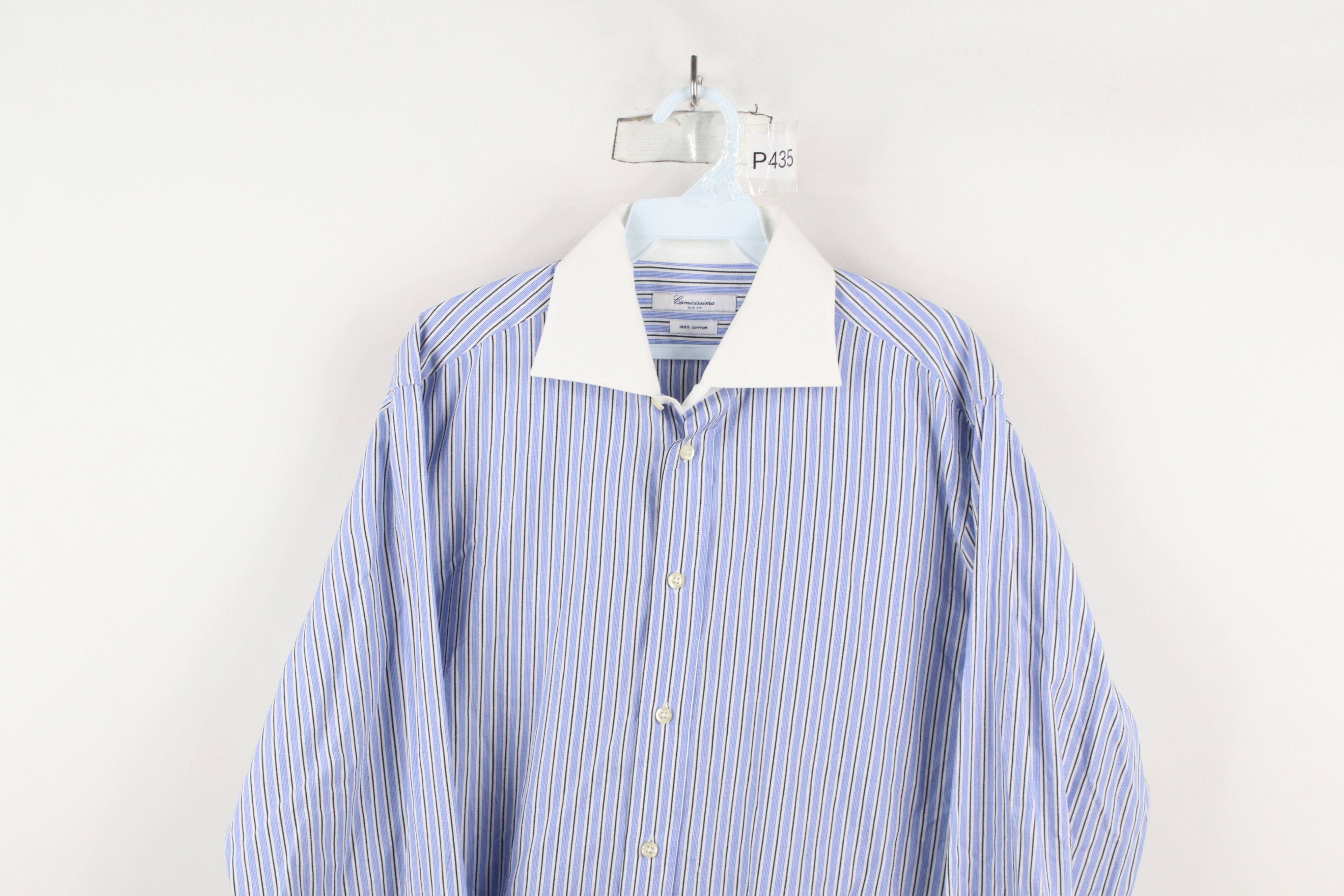 Vintage Camicissima Striped French Cuff Collared Button Dress Shirt Size US M / EU 48-50 / 2 - 2 Thumbnail