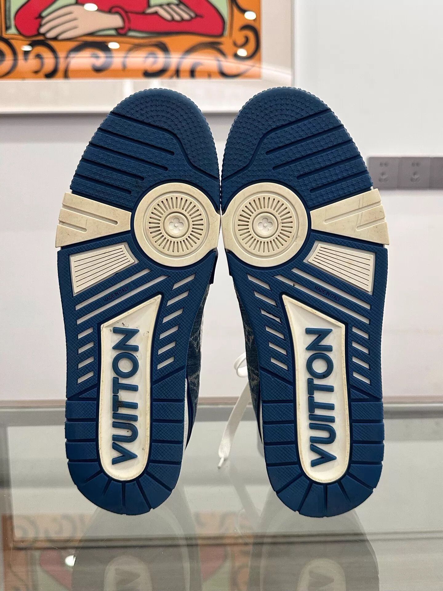 Louis Vuitton LV Monogram denim blue-white kicks UK8 EU42 99new Size US 9 / EU 42 - 6 Thumbnail