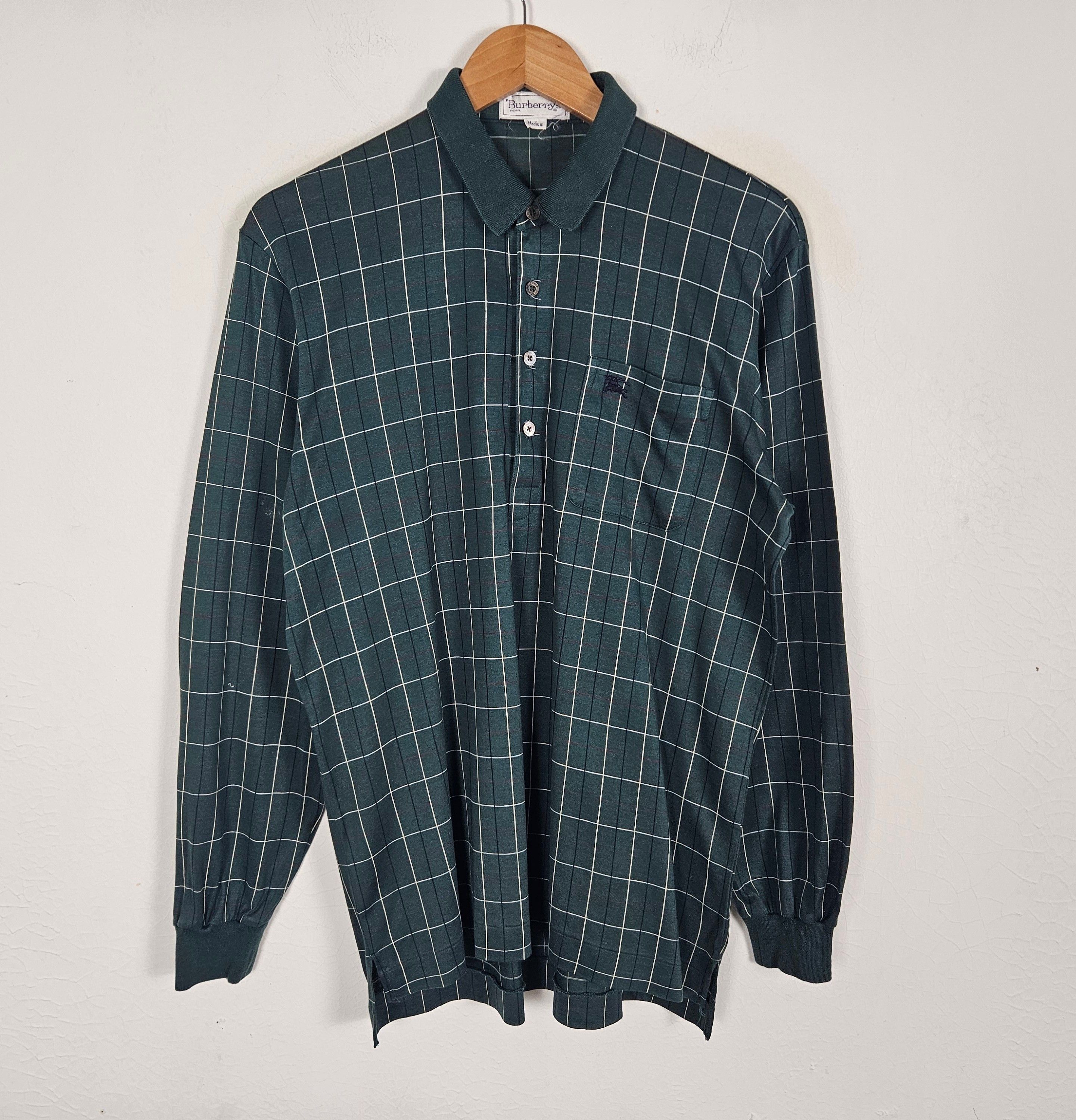 Burberry Vintage Burberrys polo checkered shirt 90s Size US M / EU 48-50 / 2 - 2 Thumbnail