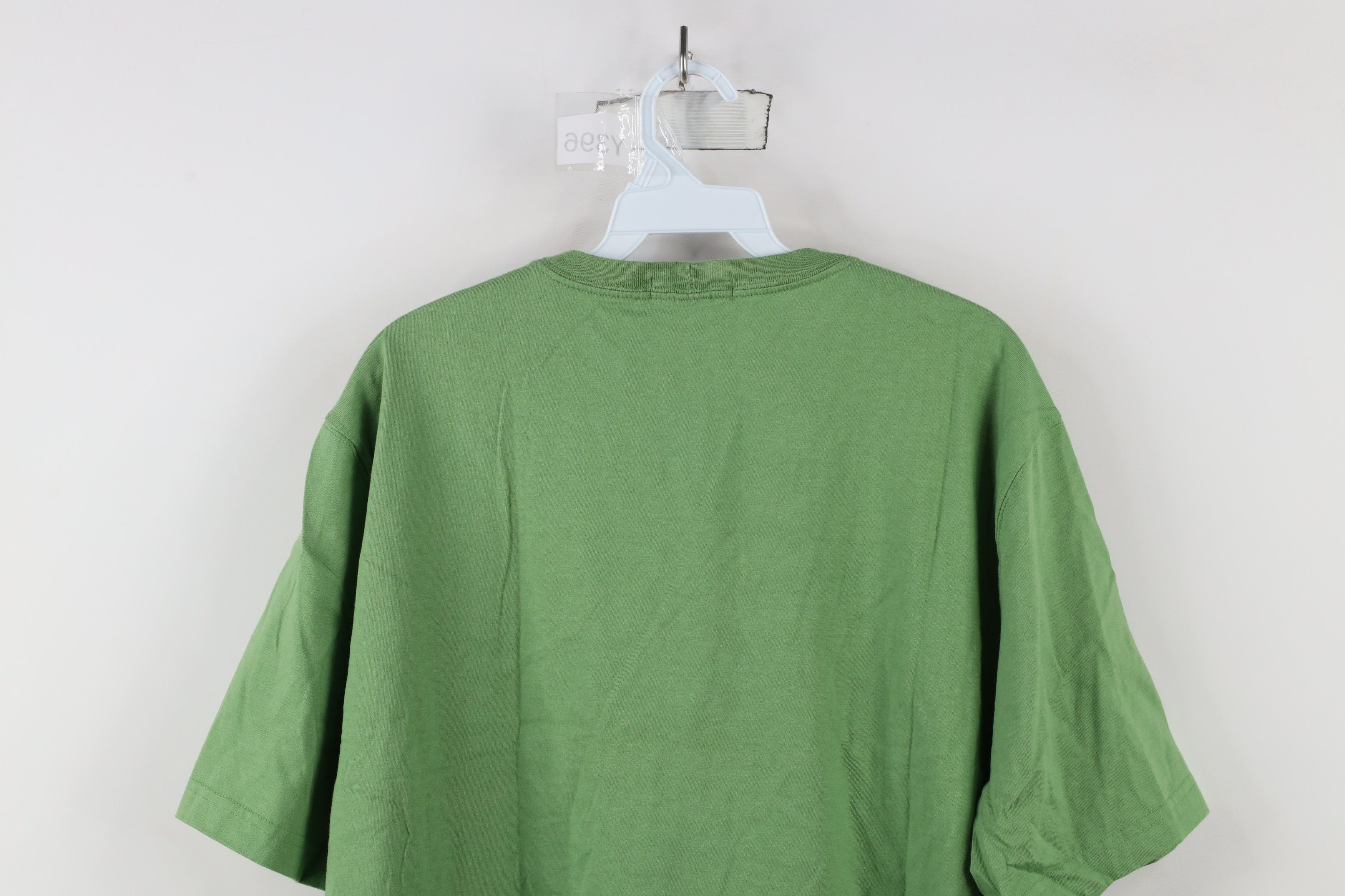 Lands' End × Vintage Vintage 90s Lands End Blank Cotton Pocket T-Shirt Lime Green Size US L / EU 52-54 / 3 - 8 Thumbnail