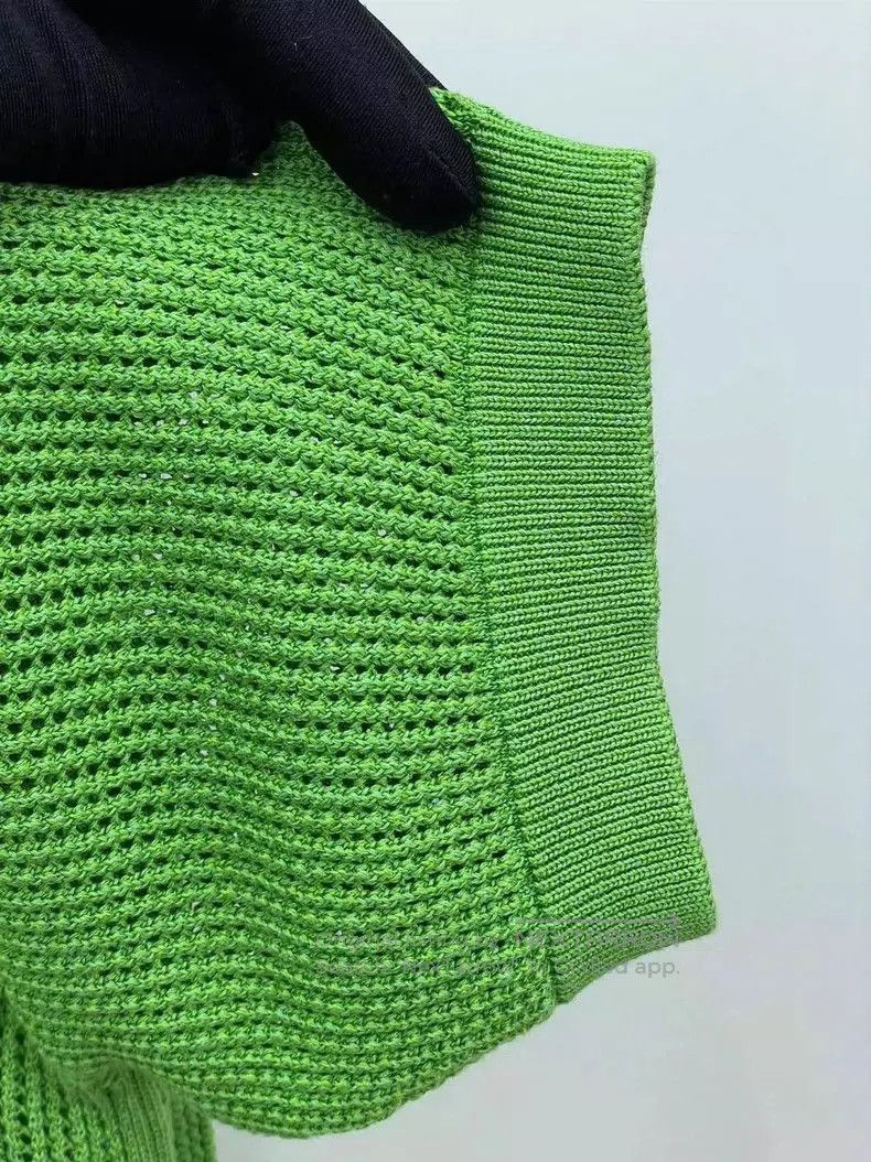 Prada Prada Green Knit Pique Polo Top. Size US L / EU 52-54 / 3 - 4 Thumbnail