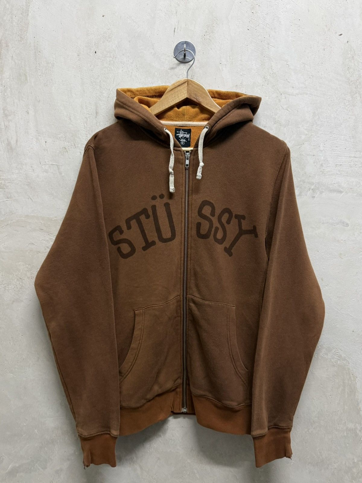 Stussy 2000s Distressed Stussy Spell Out Zip Up Hoodie Size US M / EU 48-50 / 2 - 1 Thumbnail