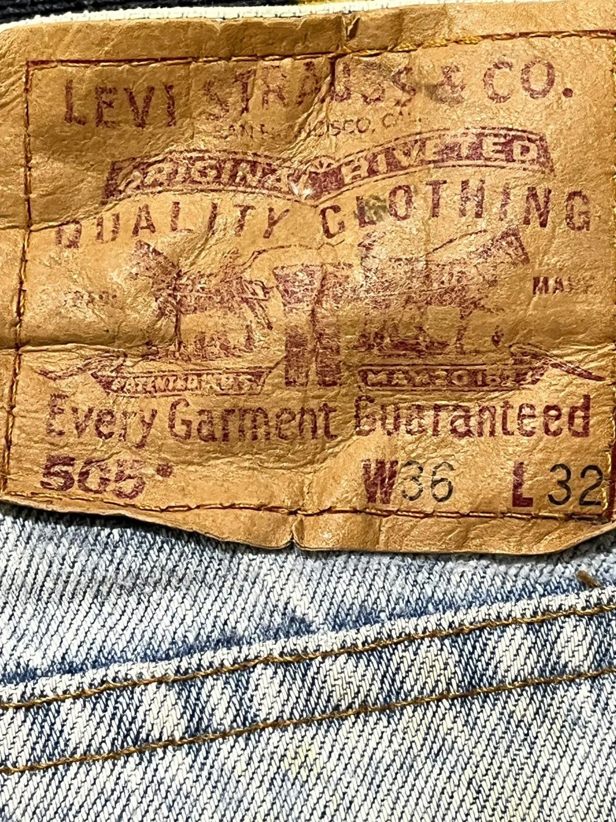 Levi's Vintage Clothing Vintage 90’s Levi’s 505 Faded Straight Fit Denim Size US 35 - 7 Thumbnail