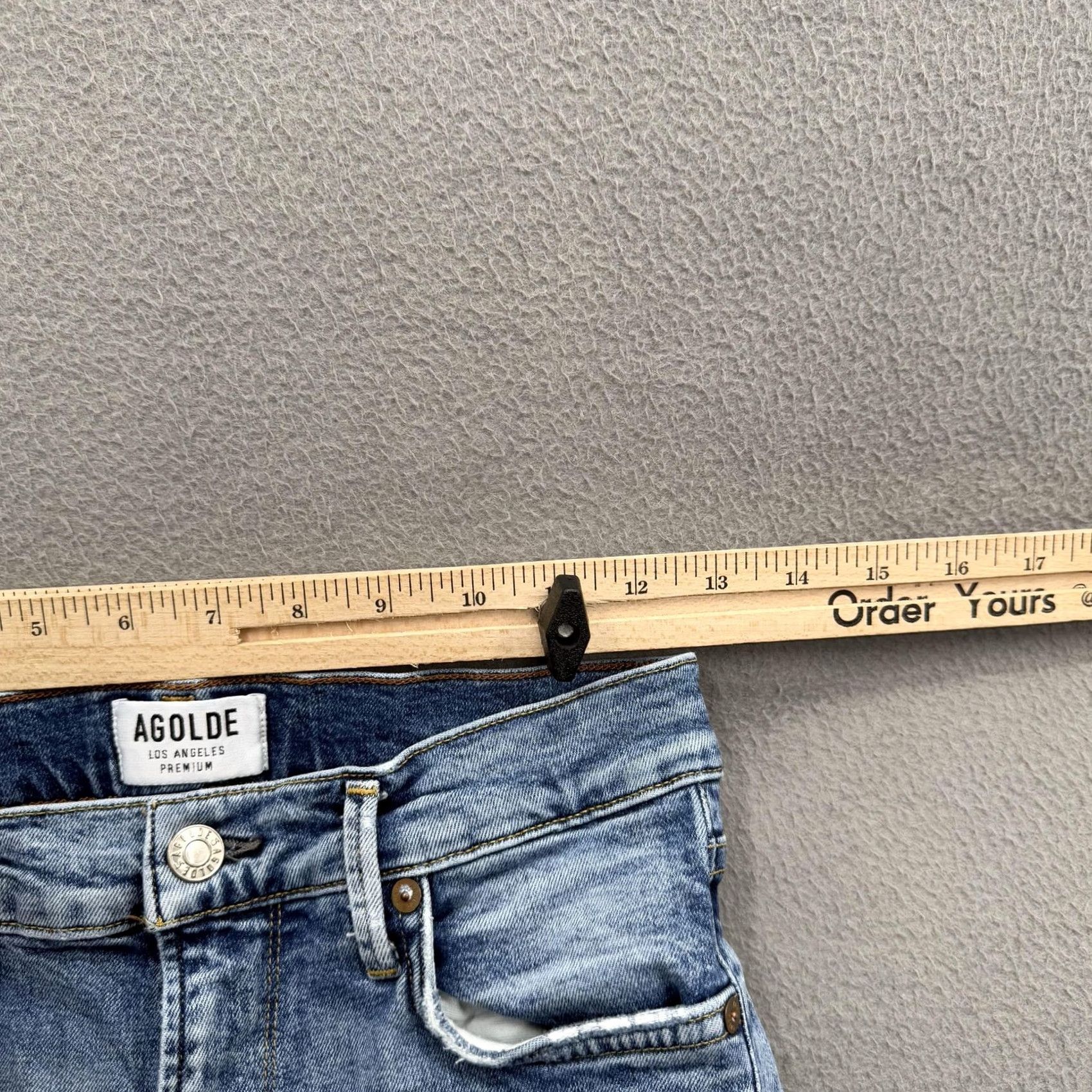 Agolde VINTAGE AGOLDE Jeans Womens 26 Light Wash Distressed Skinny Raw Hem Stretch A018-812 Size 26" / US 2 / IT 38 - 5 Thumbnail