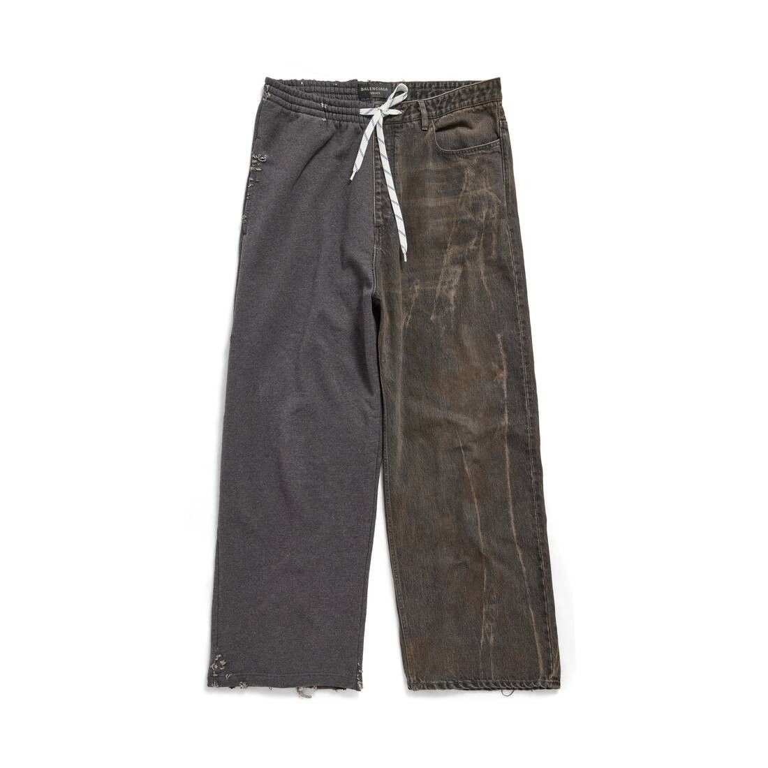 Balenciaga o1tr1nto0725 Hybrid Baggy Pants in Dark Brown/Dark Grey Size US 32 / EU 48 - 1 Thumbnail