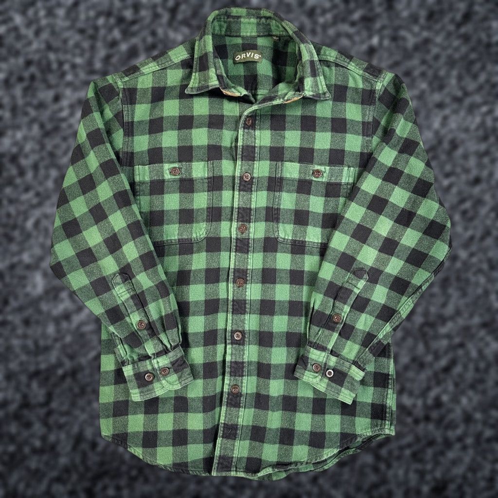 Orvis Orvis Flannel Shirt Mens Medium Green Black Plaid Button Front Pockets Casual Size US M / EU 48-50 / 2 - 1 Thumbnail