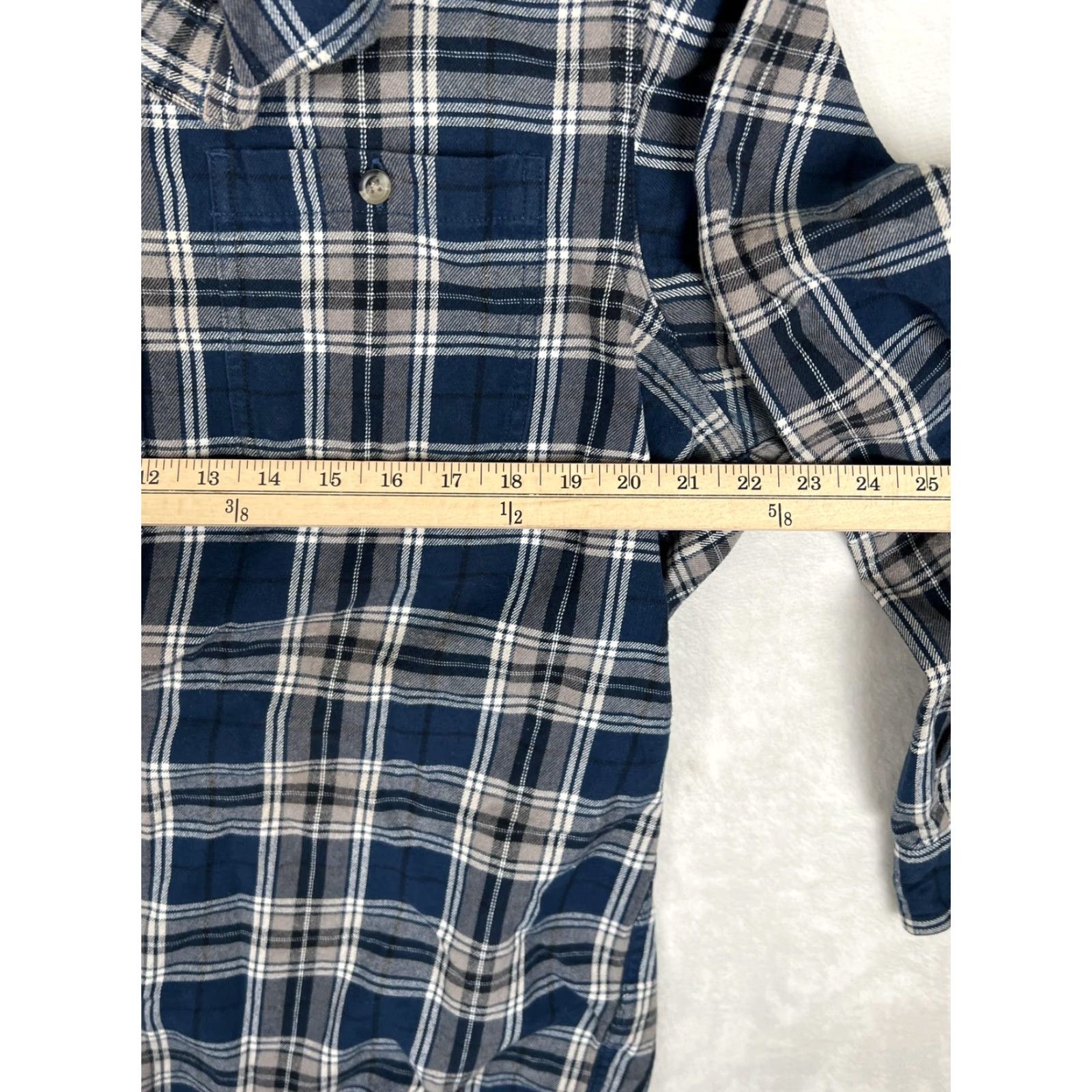 All Blues RedHead Shirt Mens LT Large Tall Blue Plaid Flannel Long Sleeve Button Up Pockets Size US L / EU 52-54 / 3 - 6 Thumbnail