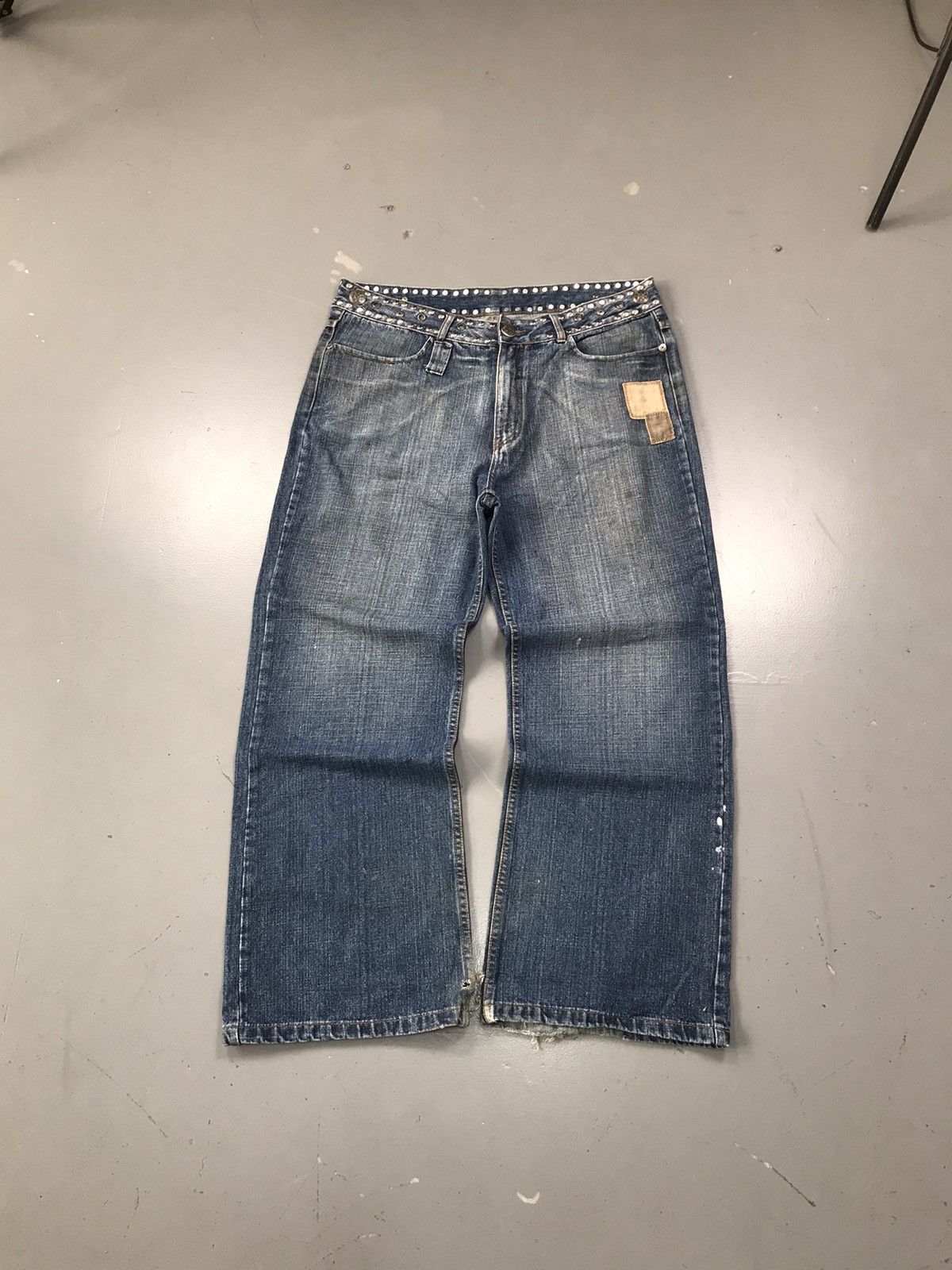JNCO × Southpole × Vintage Vintage cute well SpellOut studs baggy fit denim Size US 40 / EU 56 - 2 Thumbnail