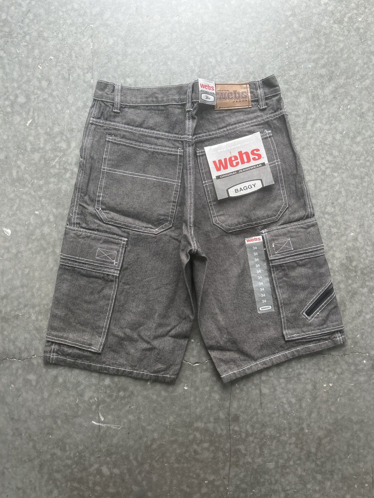 JNCO × Vintage BNWT Vintage Y2K Webs Denim Cargo Shorts Size US 34 / EU 50 - 5 Thumbnail