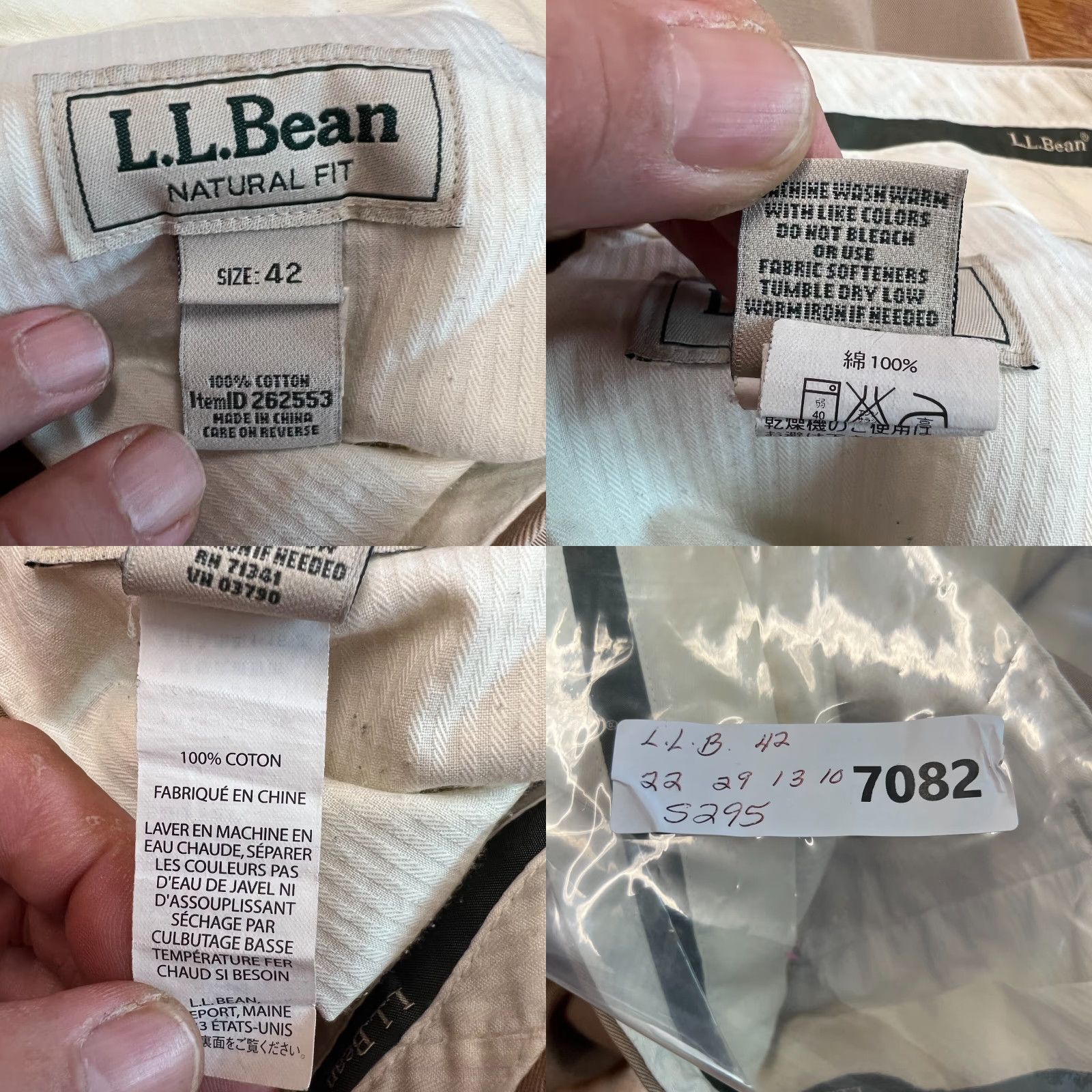 Vintage L.L. Bean Men's Chino Pants Natural Fit Flat Front Straight Leg Casual Size 42 Brown Size US 44 / EU 60 - 8 Thumbnail