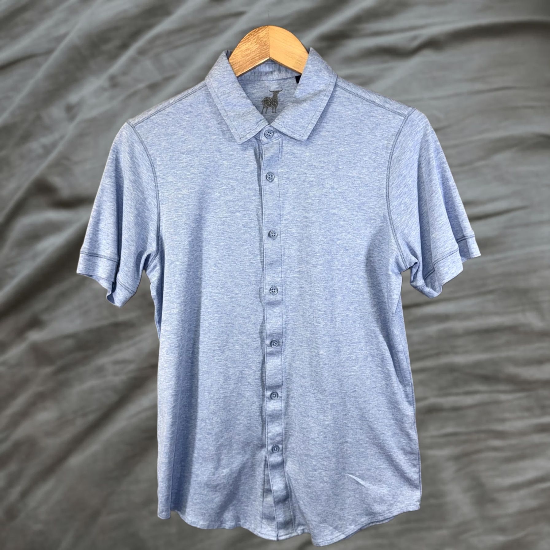Vintage Raffi Shirt Mens Small Blue Button Front Short Sleeve 100% Cotton Knit Casual Size US S / EU 44-46 / 1 - 1 Thumbnail