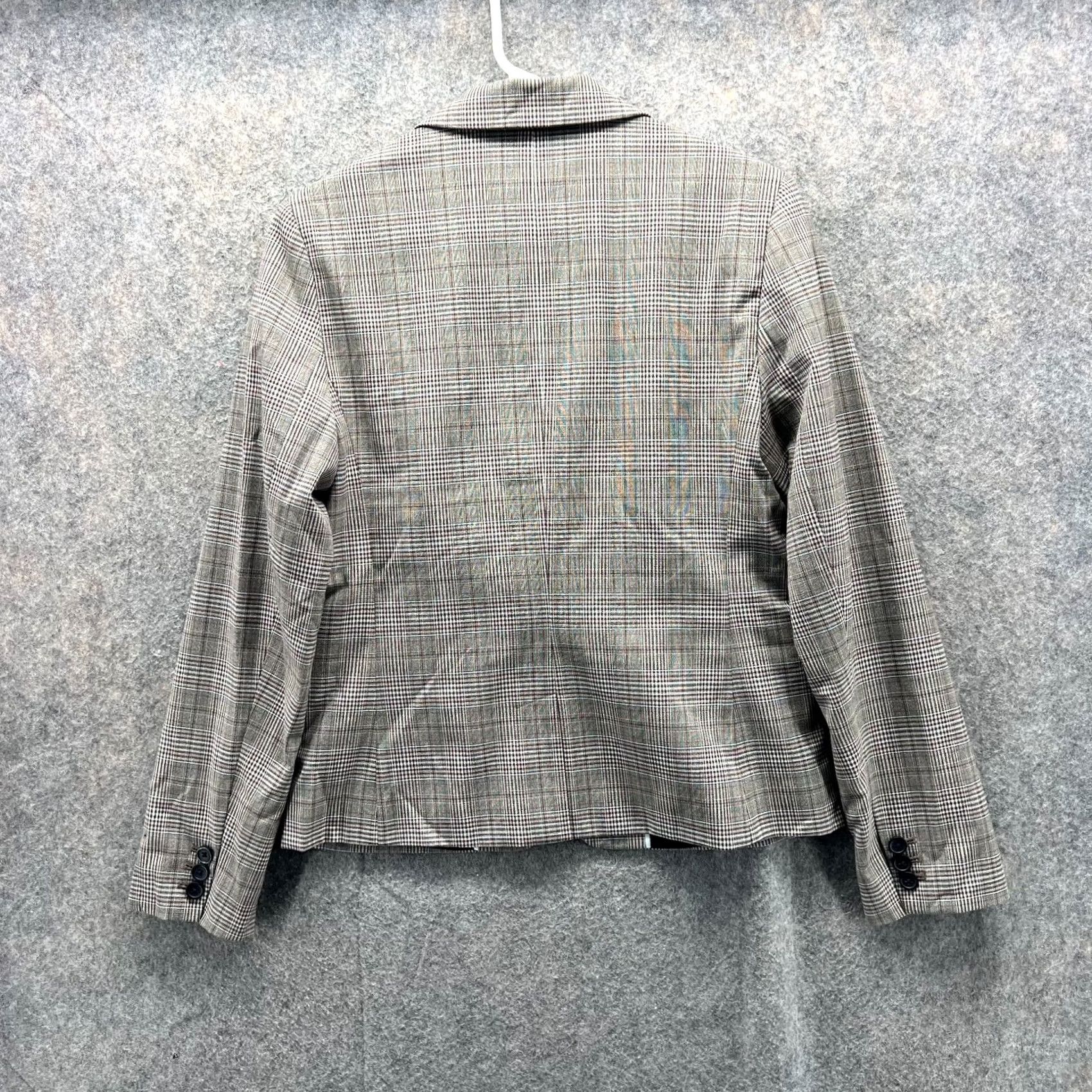Banana Republic Banana Republic Blazer Women 6 Beige Wool Plaid Check Single-Breasted Jacket Shirt Style Size M / US 6-8 / IT 42-44 - 3 Thumbnail