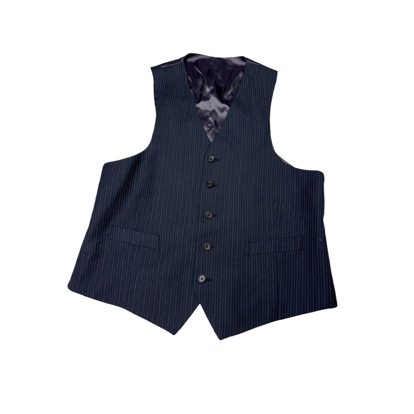 Ralph Lauren Lauren Ralph Lauren 3 Piece Suit Wool Charcoal Black Blazer Vest Trousers 42L Blue Pinstripe Men Adults Formal Business Wedding Size 42R - 3 Thumbnail