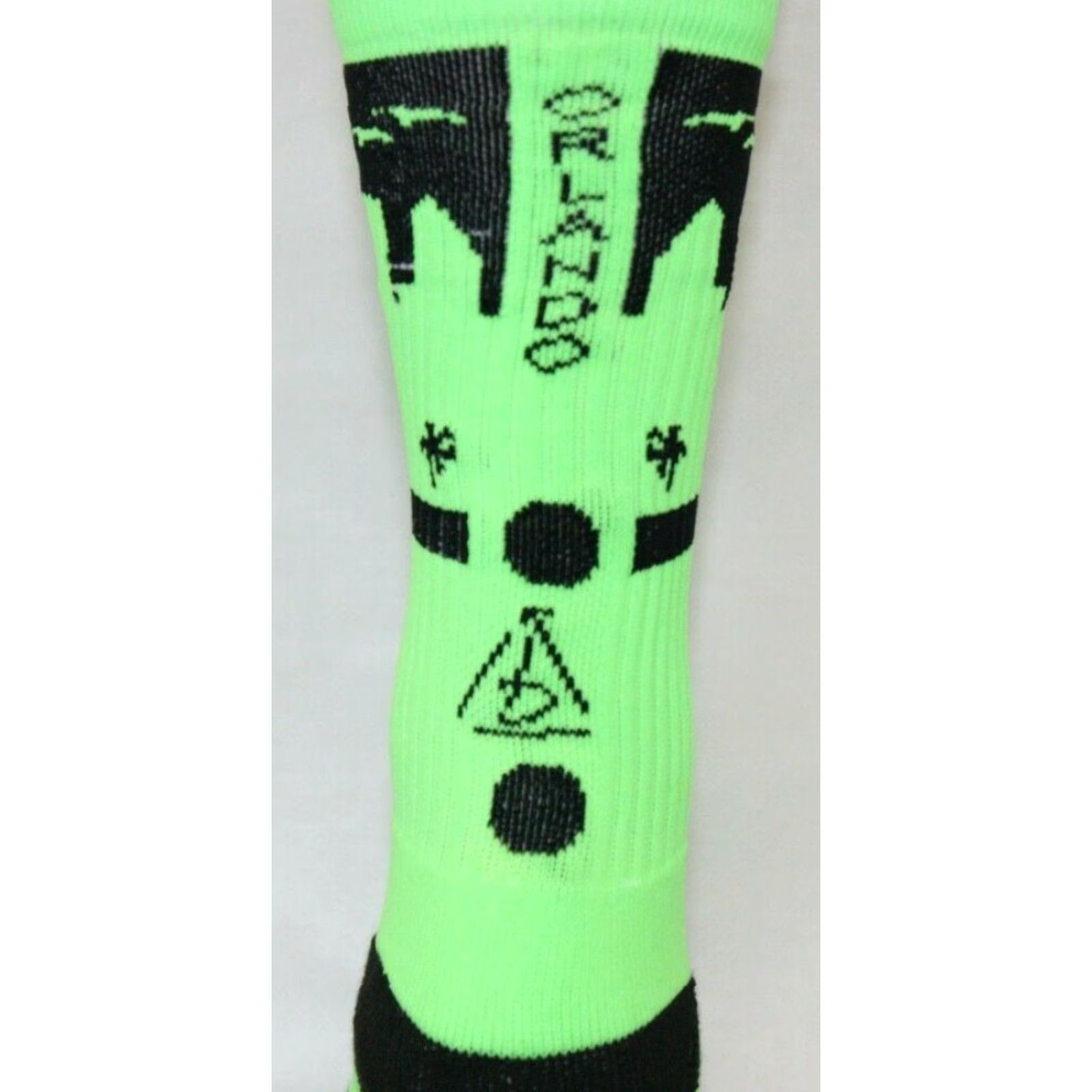 Vintage Mens Rep It City Orlando Lime Green Black CoolMax Basketball Socks Size ONE SIZE - 2 Thumbnail