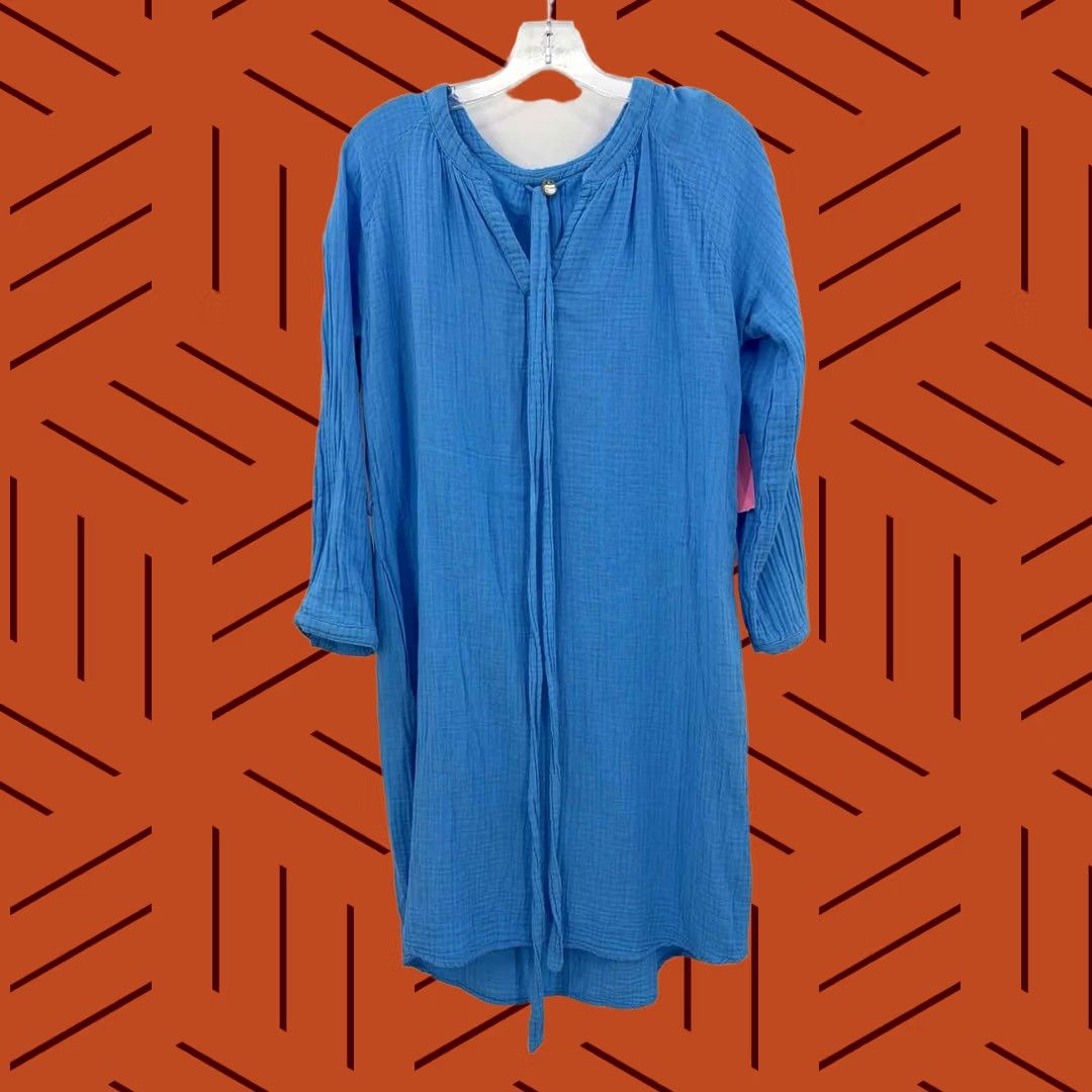 Vintage Margaret O'Leary Dress Maxi Long Sleeve Blue Size One Size Pre-Owned Size ONE SIZE - 1 Thumbnail