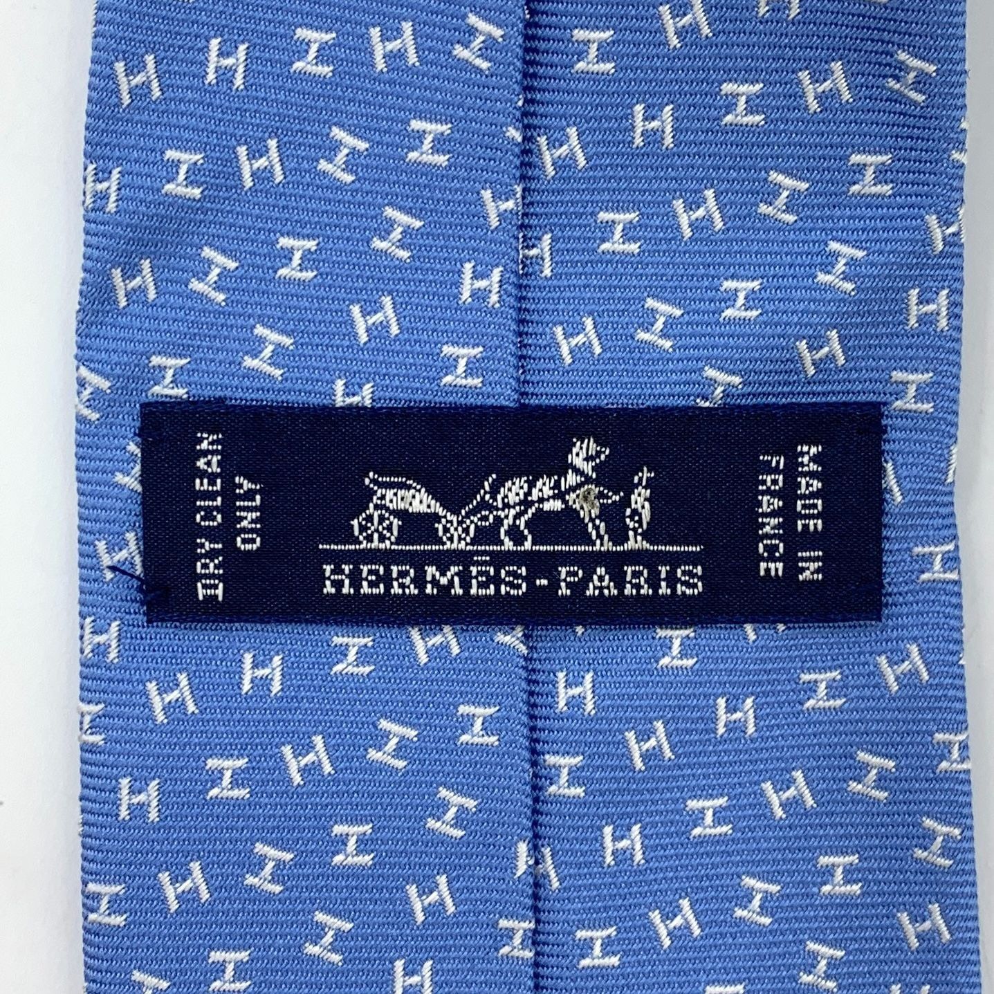 Hermes Hermes Paris Mens Blue "H" Pattern 100% Silk Tie 148cm x 7cm Size ONE SIZE - 2 Thumbnail