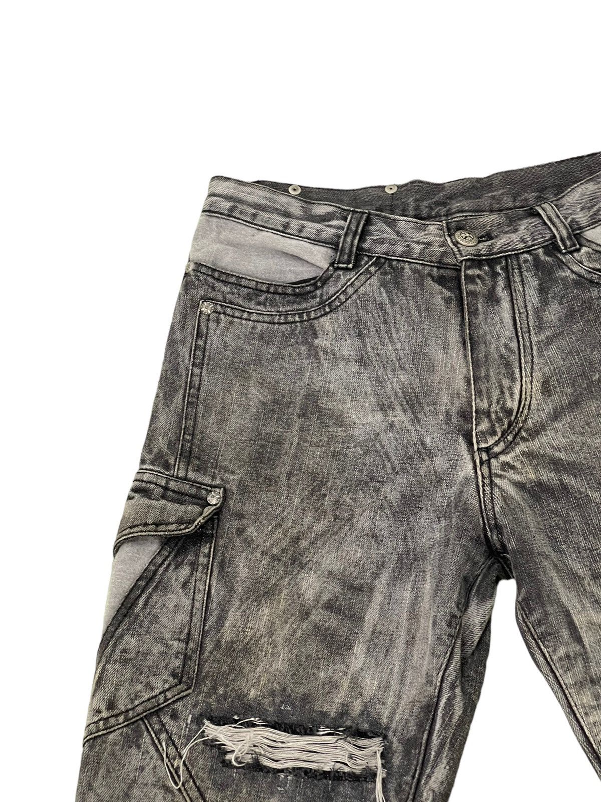 Japanese Brand Flare Jeans Berning Sho Faded Distress Boot Cut 7🟦8 Size US 30 / EU 46 - 9 Thumbnail