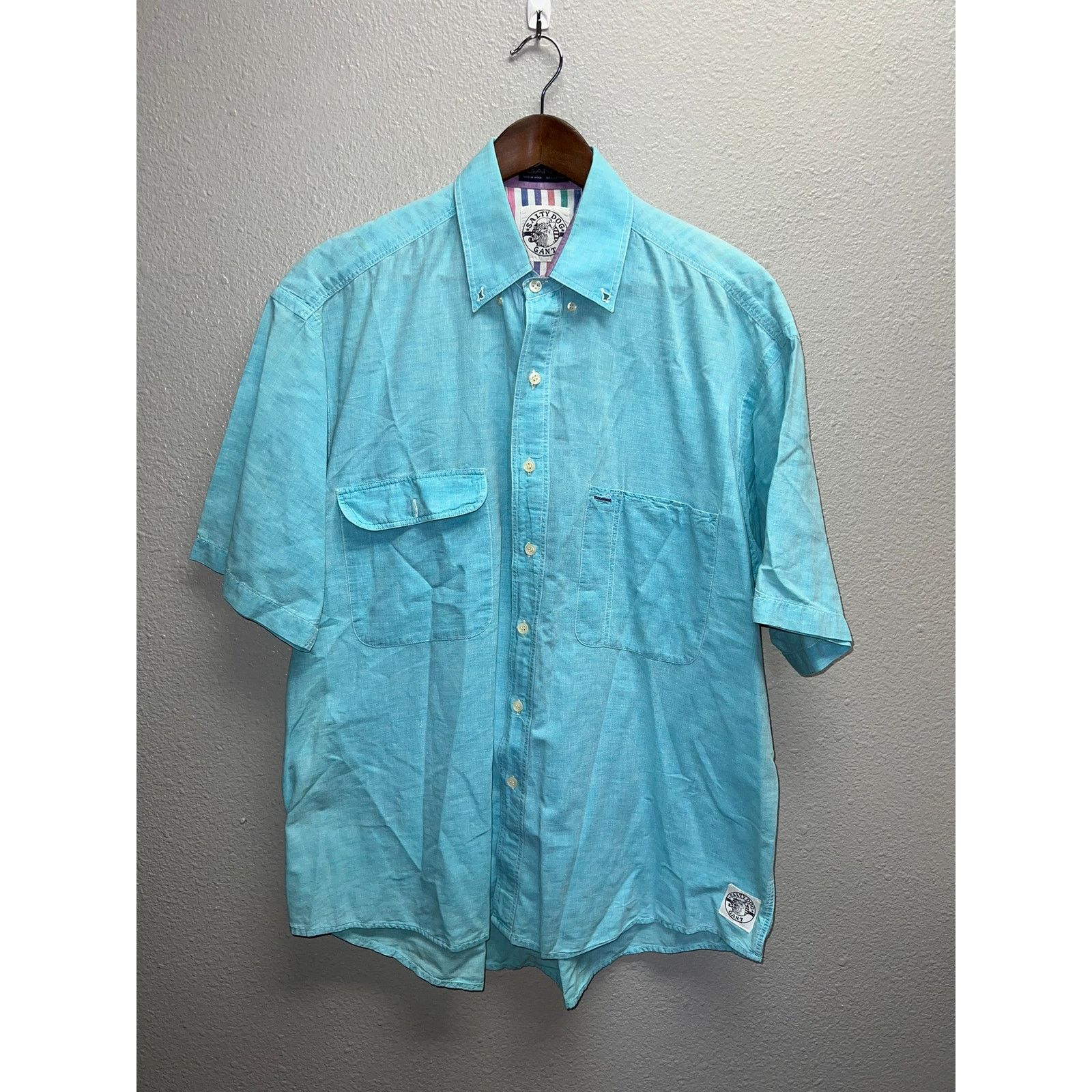 Gant Salty Dog Gant Shirt Button Up 100% Cotton Blue Tee Large Size US L / EU 52-54 / 3 - 1 Thumbnail