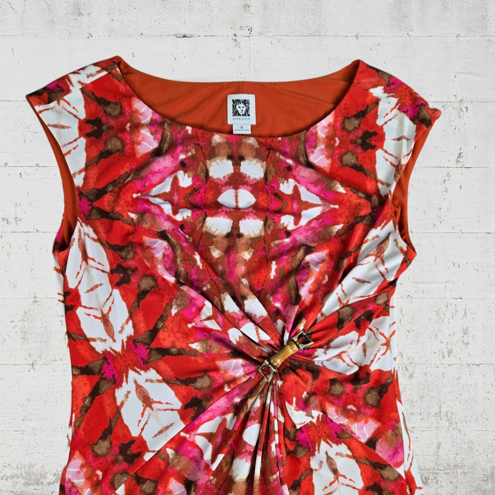 Anne Klein Anne Klein Red Pink Tie Dye Bodycon Dress Size 6 Size M / US 6-8 / IT 42-44 - 4 Thumbnail