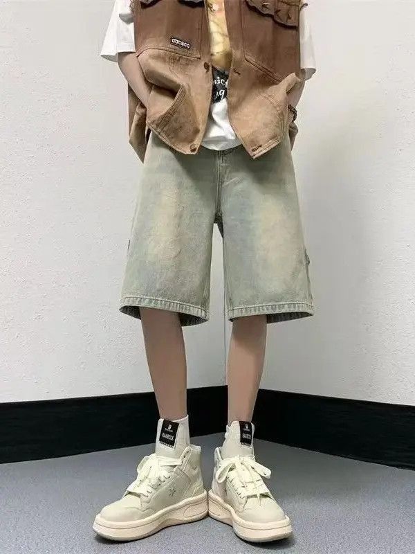 Japanese Brand Loose straight leg high street denim shorts Size US 32 / EU 48 - 4 Thumbnail