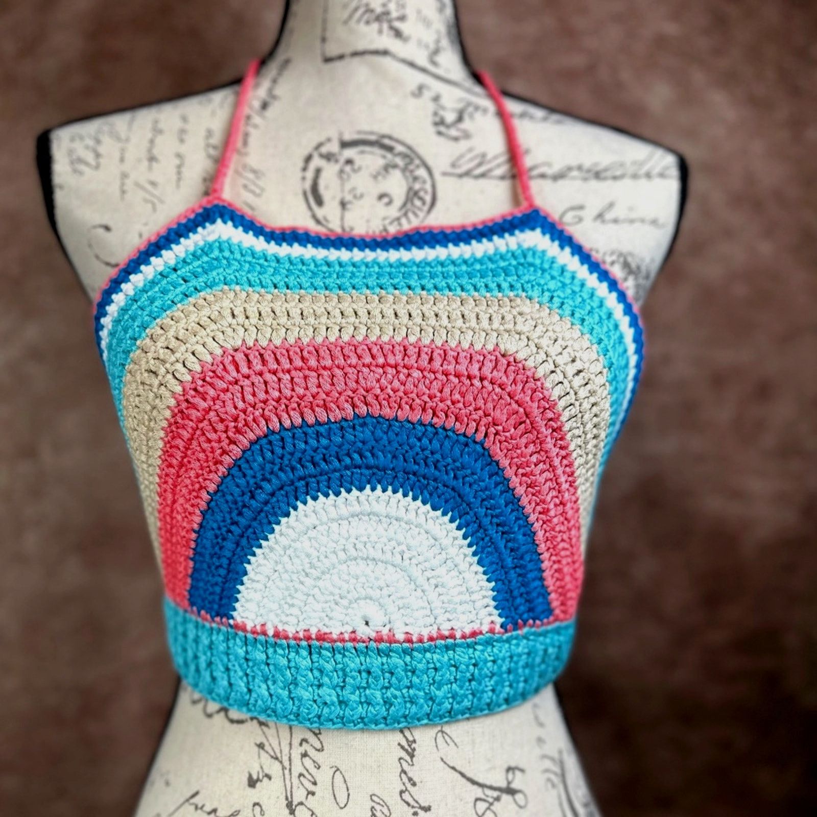 Other Olivaceous Rainbow Crochet Crop Top Multi size M Size M / US 6-8 / IT 42-44 - 5 Thumbnail