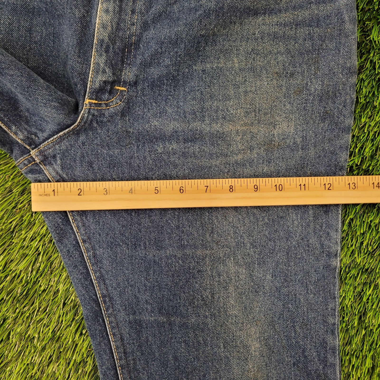 Lee Vintage 70s LEE Whiskered Jeans 35x28 Dark-Wash Talon-Zip Size US 35 - 18 Thumbnail