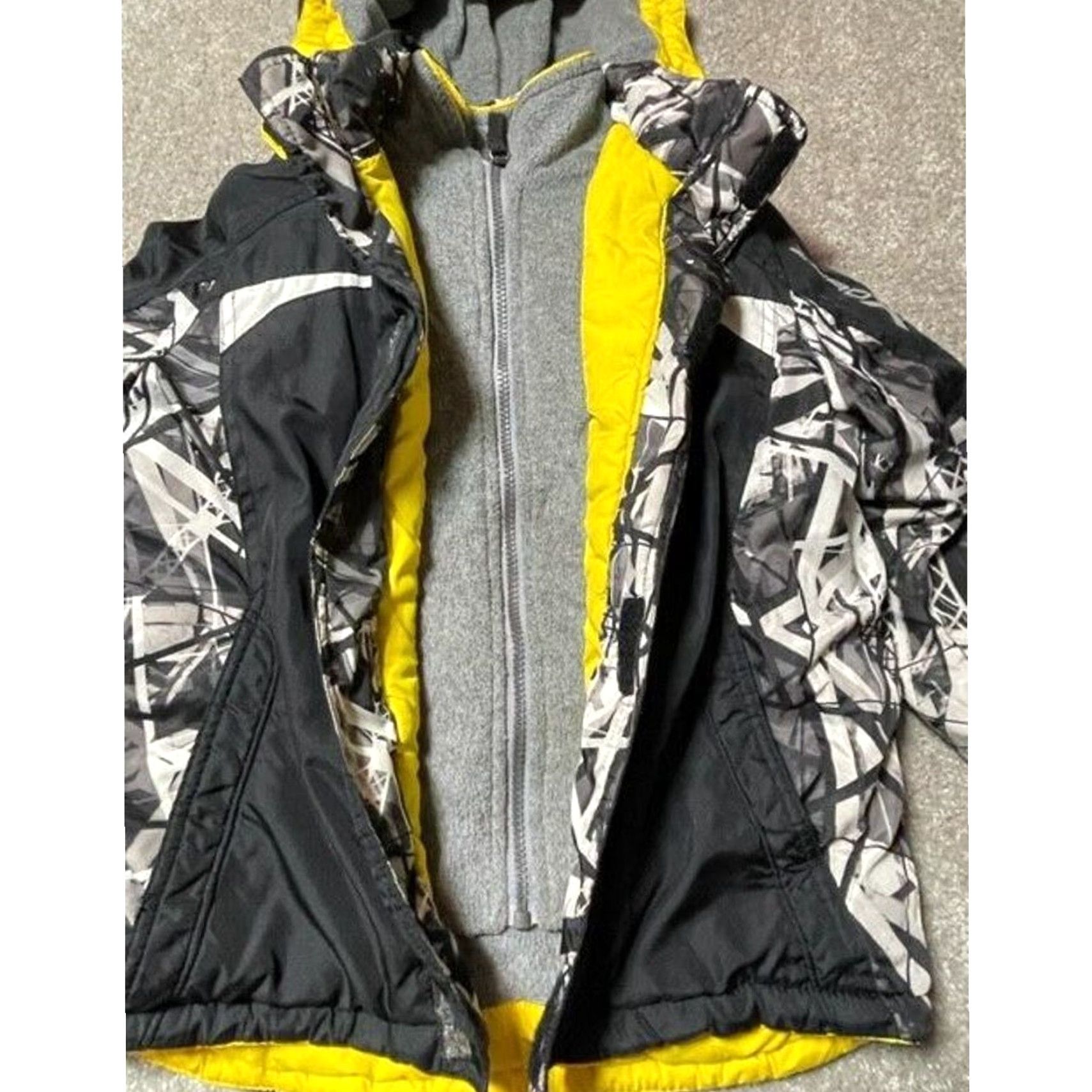 ZeroXposur ZeroXposur Winter Jacket Boys L 7 Full Zip Fleece Lined Hooded Black Yellow Mens Regular Size L Jacket Size US L / EU 52-54 / 3 - 3 Thumbnail