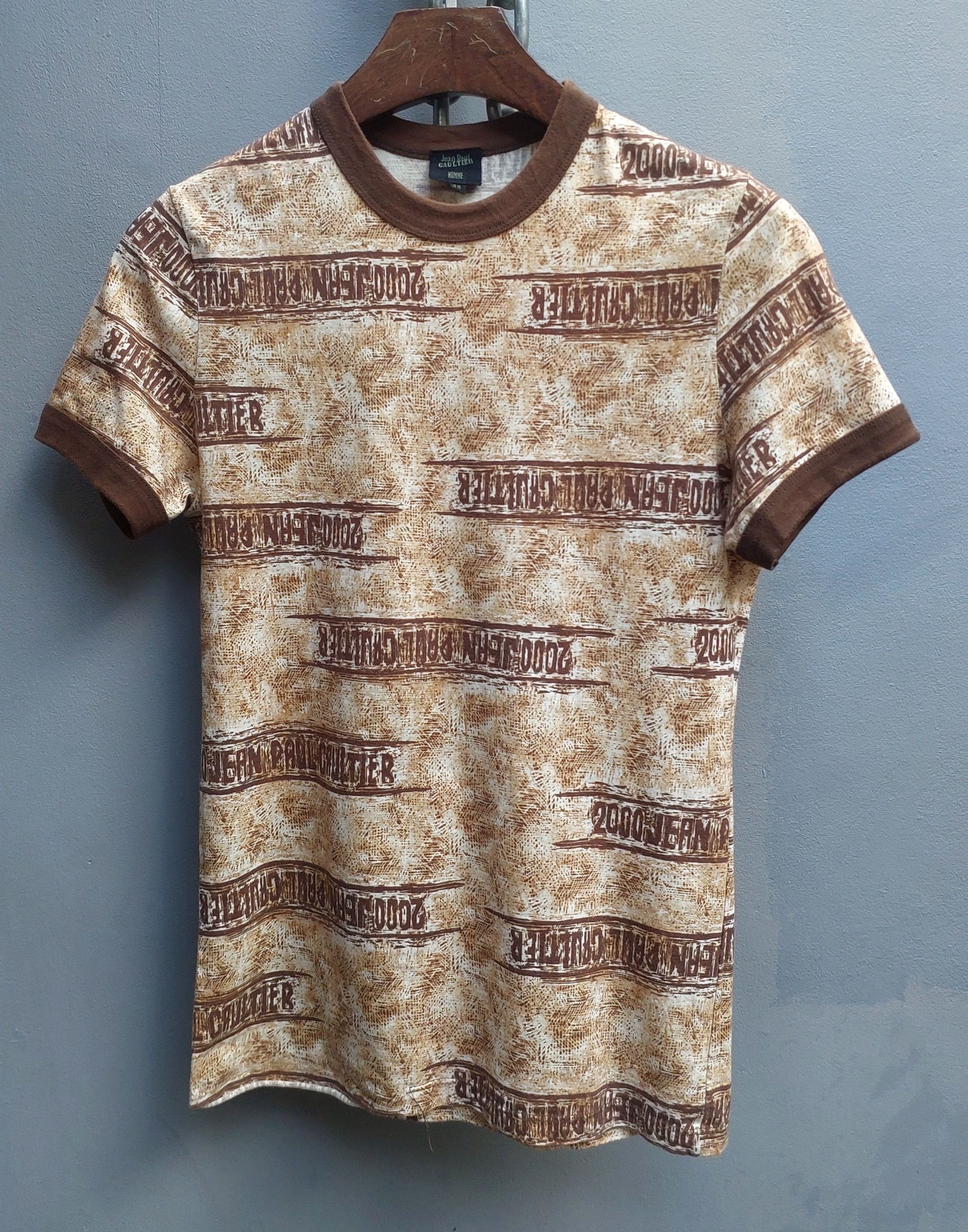 Jean Paul Gaultier Jean Paul Gaultier All-Over Logo Print Ringer T-Shirt Size US M / EU 48-50 / 2 - 1 Thumbnail