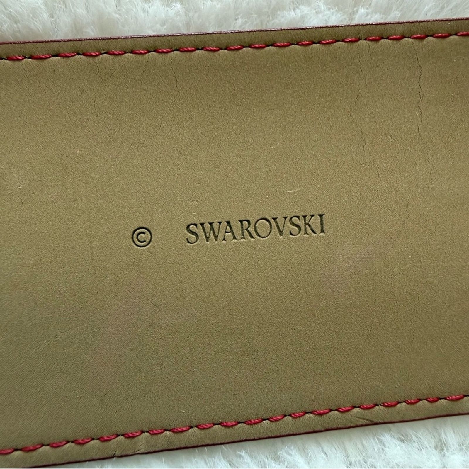 Swarovski SWAROVSKI women leather wide belt size M/L Authentic Size ONE SIZE - 3 Thumbnail