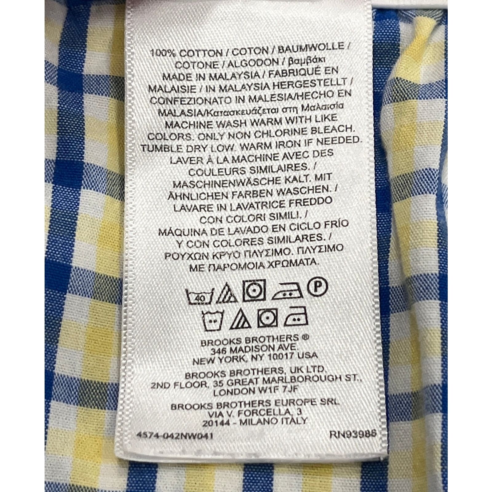 Brooks Brothers 7-42 BROOKS BROTHERS Men's Boxers Cotton Blue/Yellow Large Size 34 - 4 Thumbnail