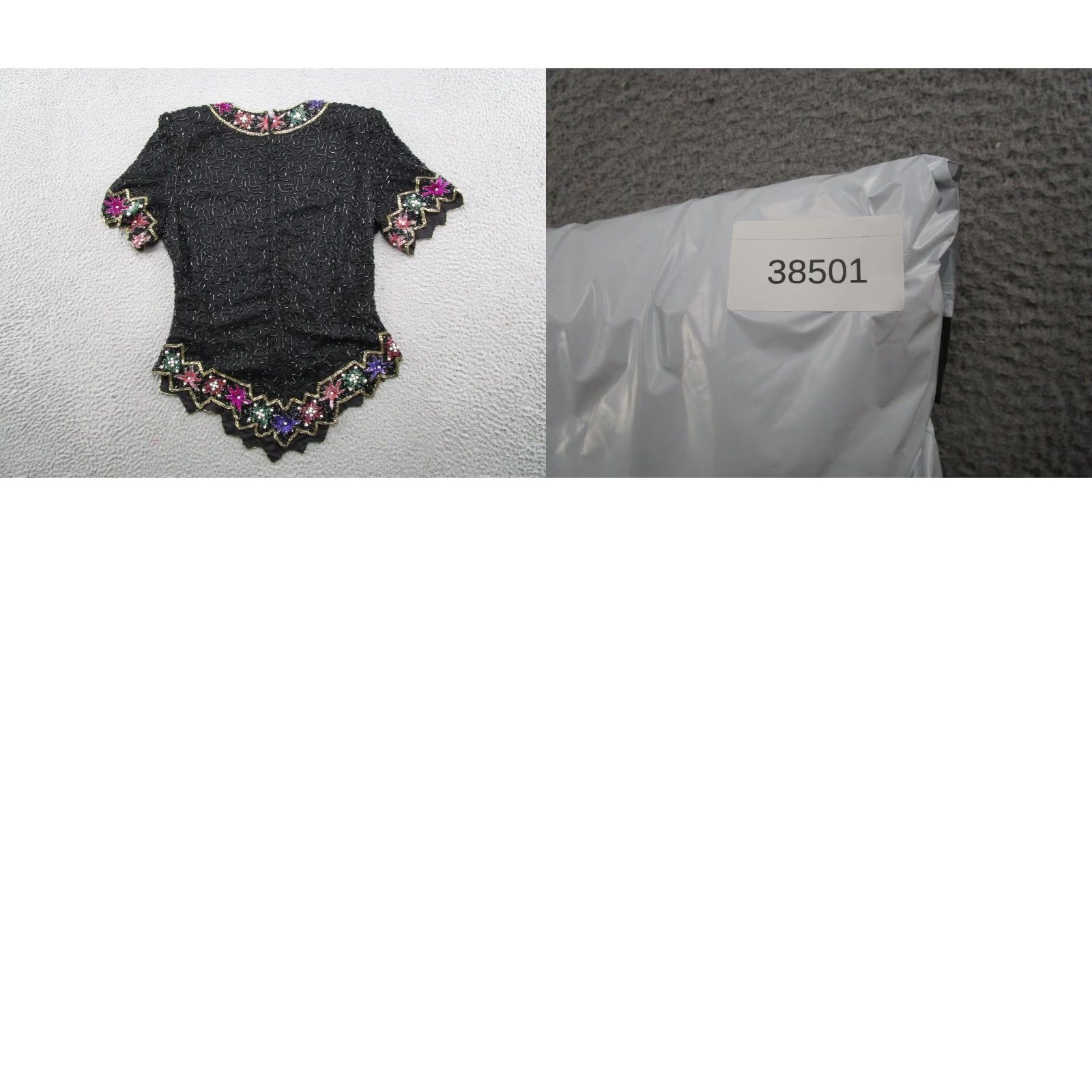 Vintage VINTAGE Laurence Kazar Sequin Beaded Silk Top Floral Womens S Whimsy Fairy NEW Size S / US 4 / IT 40 - 8 Thumbnail