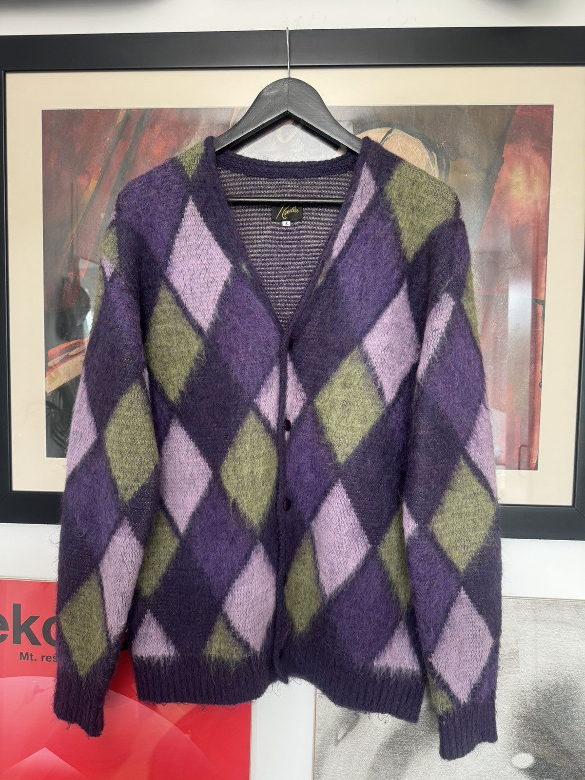 Needles Needles Mohair Cardigan Sweater Japanese Arygle Japan Rare Size US S / EU 44-46 / 1 - 1 Thumbnail