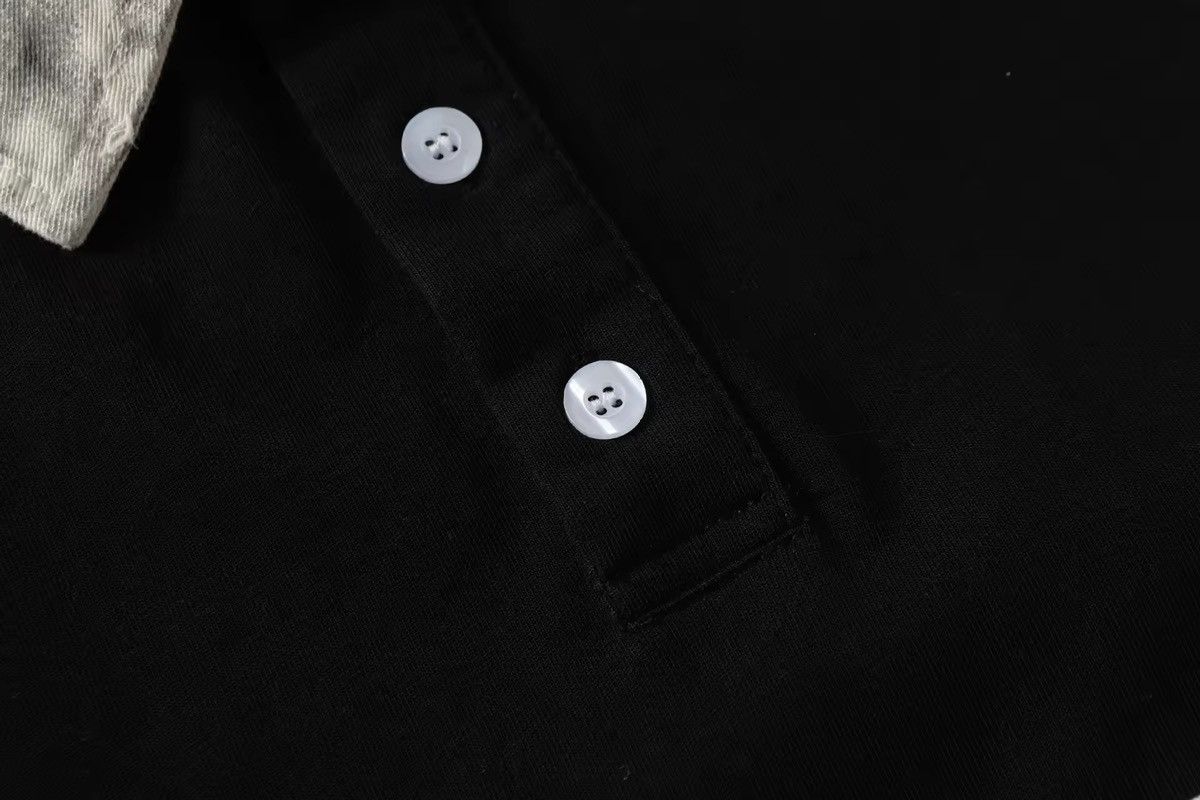 Vintage Streetwear Washed Retro Style Holes Black Polo T Shirt Size US XL / EU 56 / 4 - 3 Thumbnail