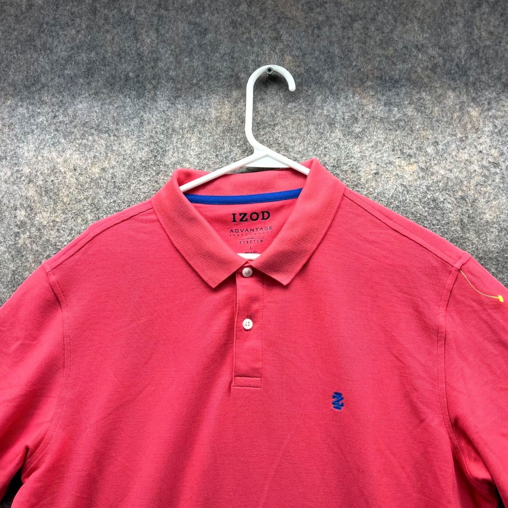 Izod Izod Polo Shirt Men L Pink Blue Advantage Stretch Performance Casual Golf Shirt Size US L / EU 52-54 / 3 - 4 Thumbnail
