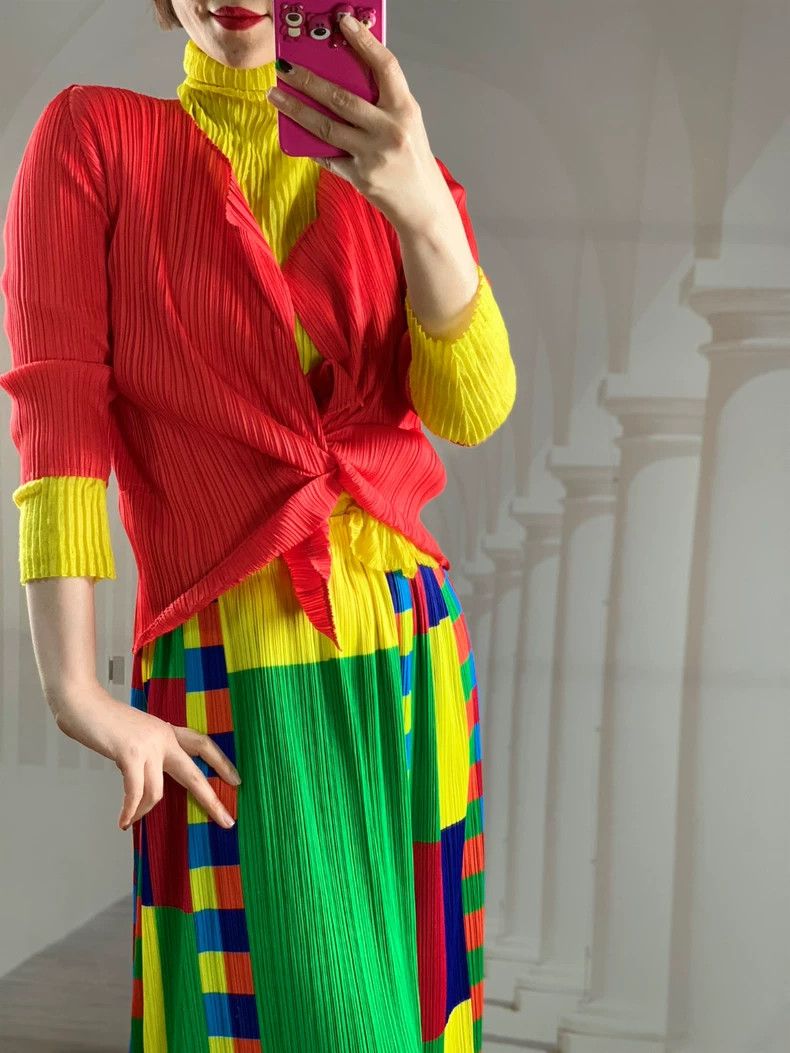 Issey Miyake issey miyake size:3 Vermilion pleated cardigan Size XXS / US 00 / IT 34 - 5 Thumbnail