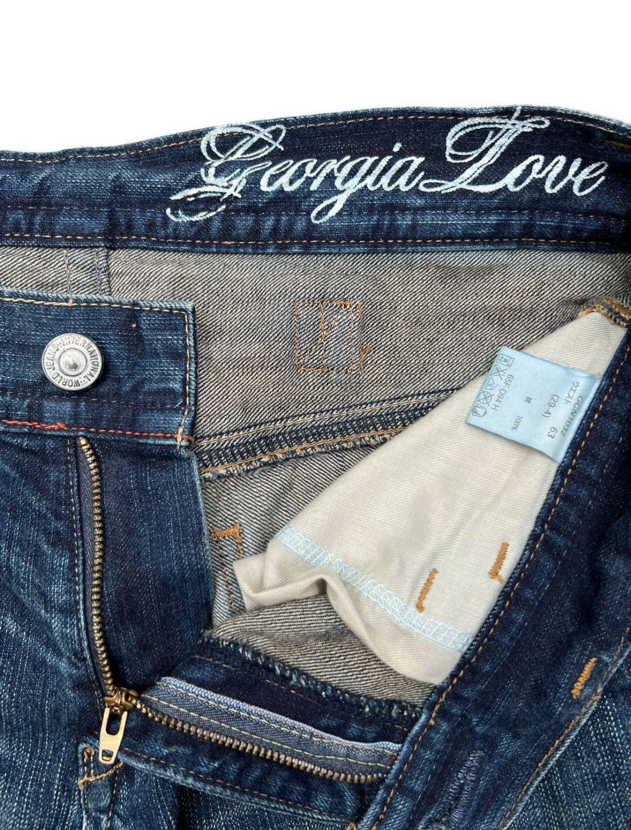 Japanese Brand Georgia Distressed Straight Cut Rusty Denim Jeans 33x32 Size US 33 - 8 Thumbnail